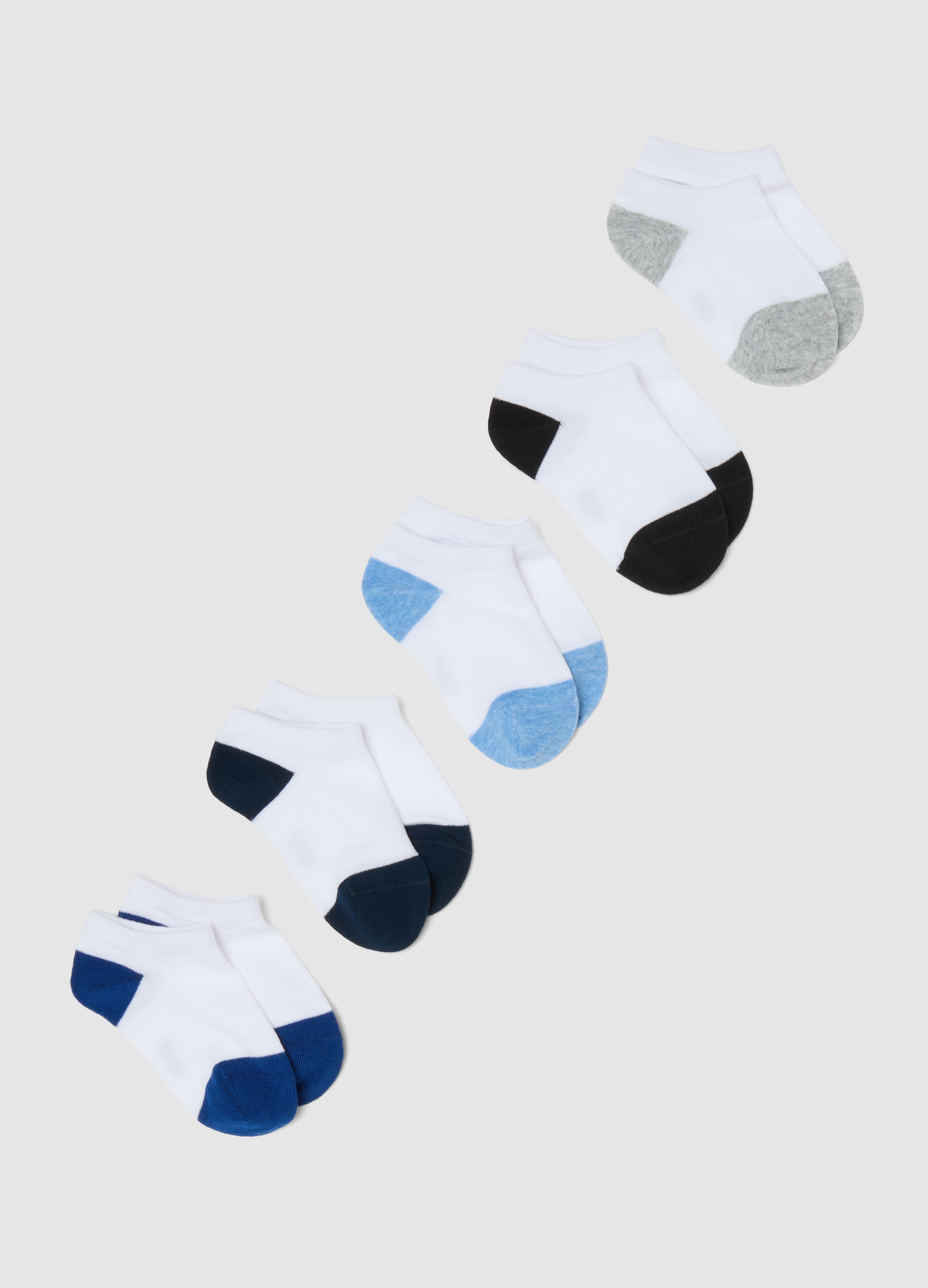 OVS KIDS, Paquete Múltiple De Calcetines Multicolores De Mezcla De Algodón Elástico Para Niños, Niño, Blanco/azul, Talla: 40/42