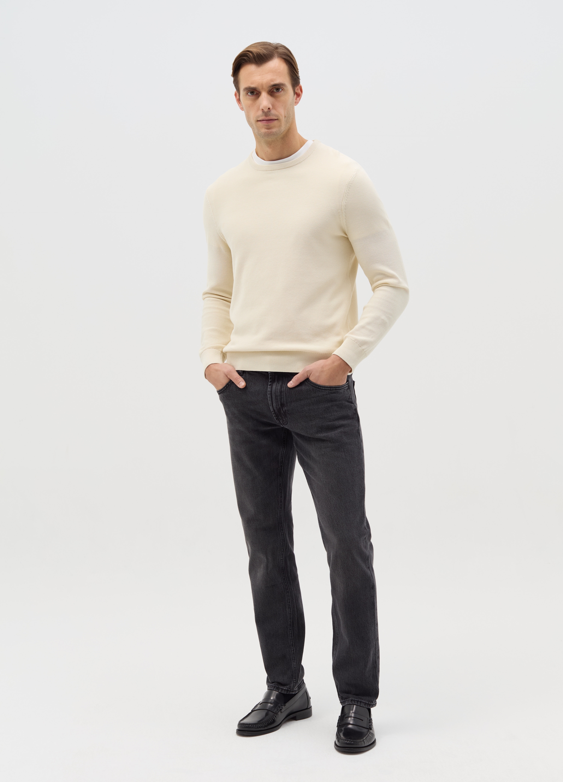 OVS, Vaqueros Slim Fit Lavado Ácido, Hombre, Gris granito, Talla: 44