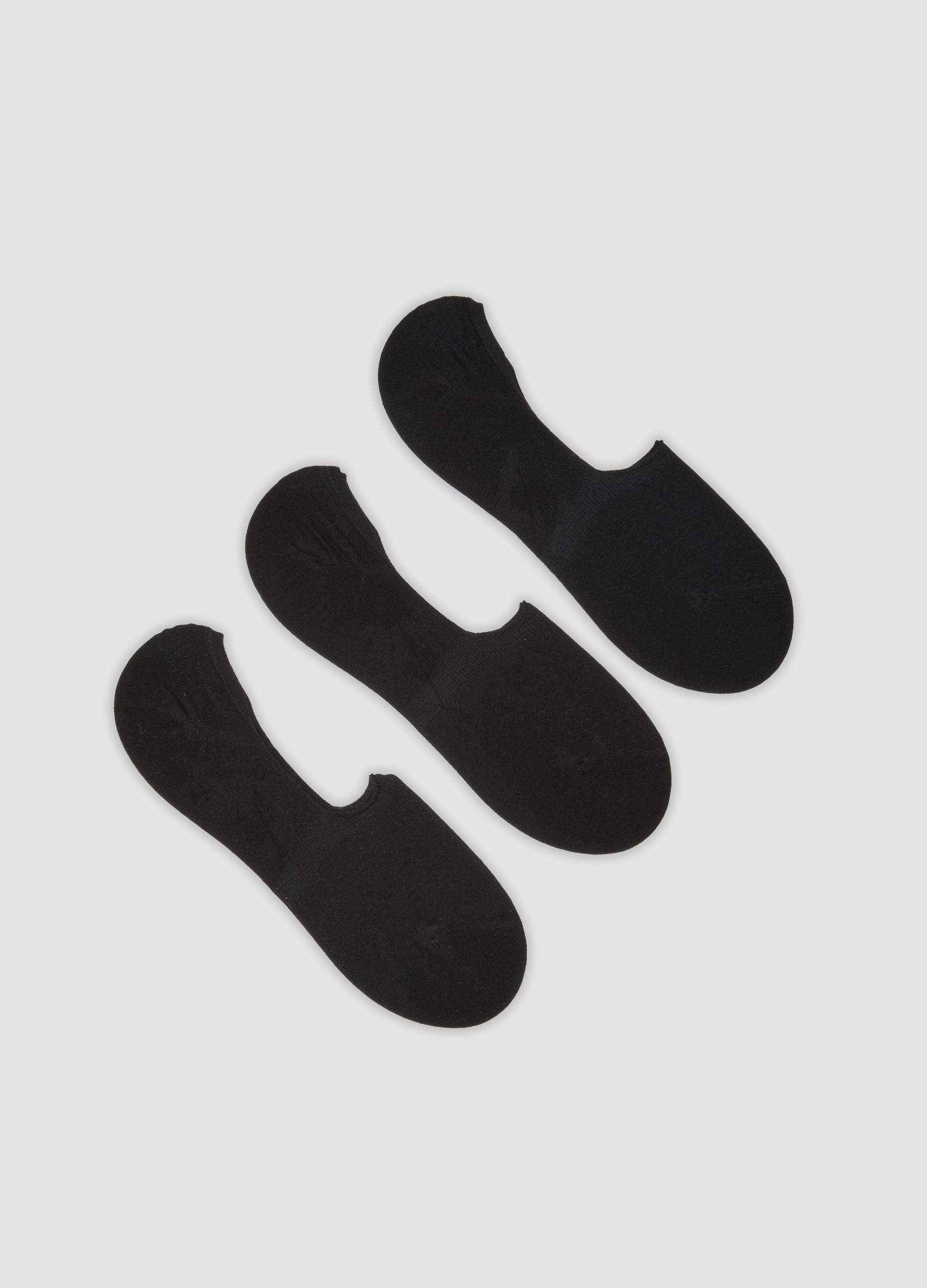 OVS, Tripack Di Calzini Invisibili Neri In Cotone Organico Elasticizzato, Uomo, Nero, Taglia: 38-42