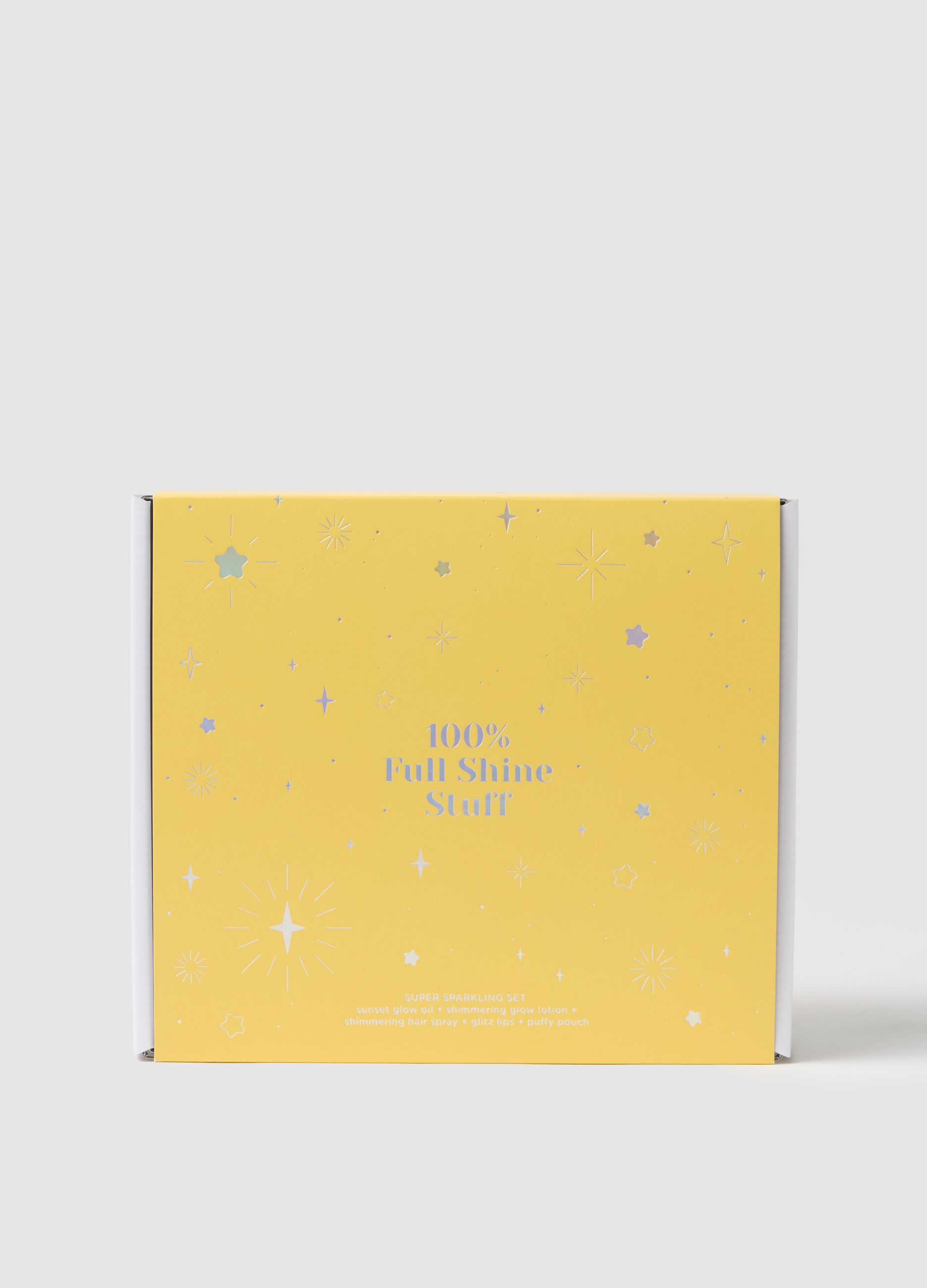 TIME TO SHINE, Time To Shine Super Sparkling Set X5 (olio Sunset + Spray Capelli + B.lotion + Pochette + Glitz Lips), Donna, Giallo, Taglia: FASUL