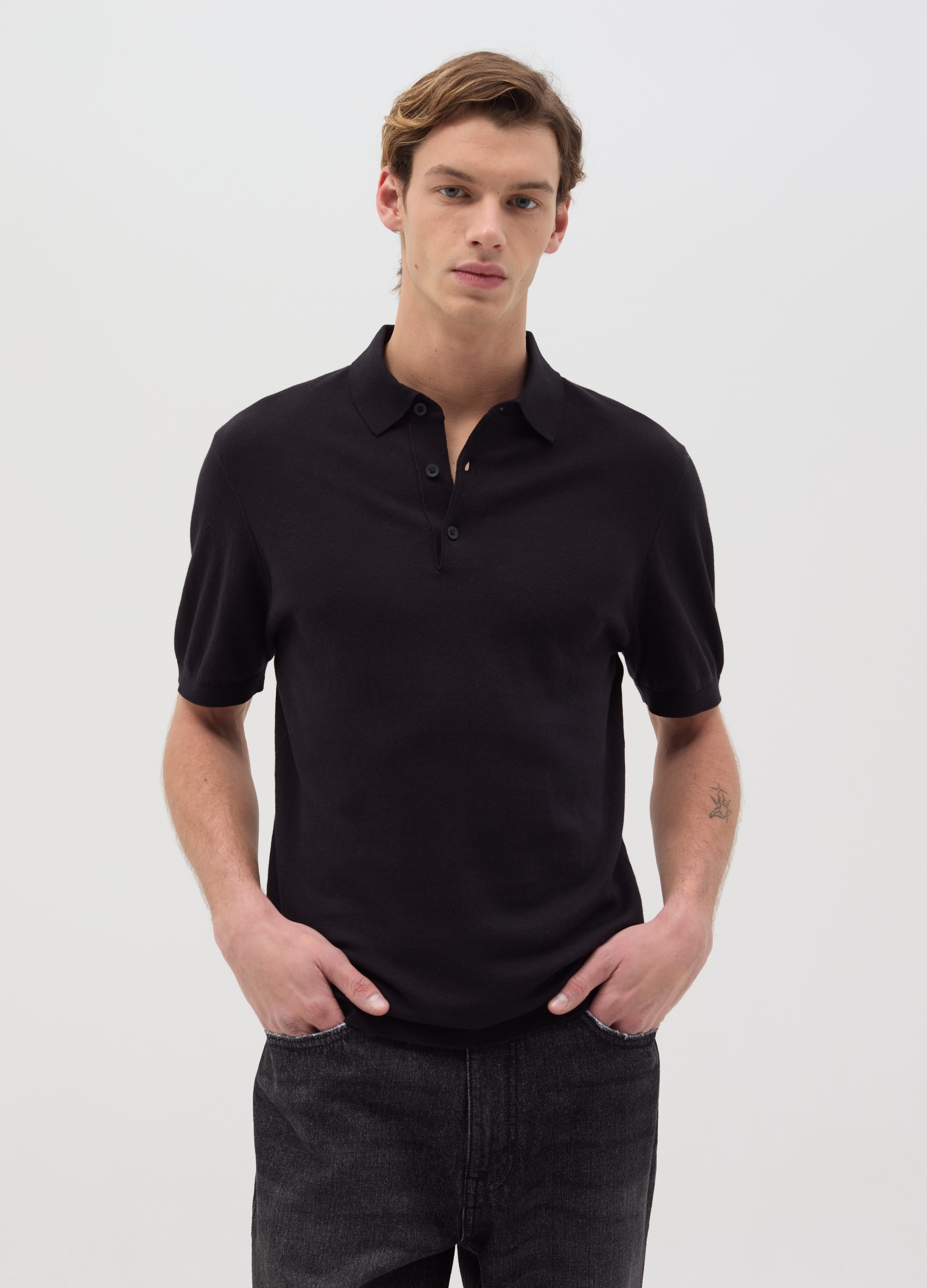 OVS , Polo In Cotone Tinta Unita, Uomo, Nero, Taglia: M