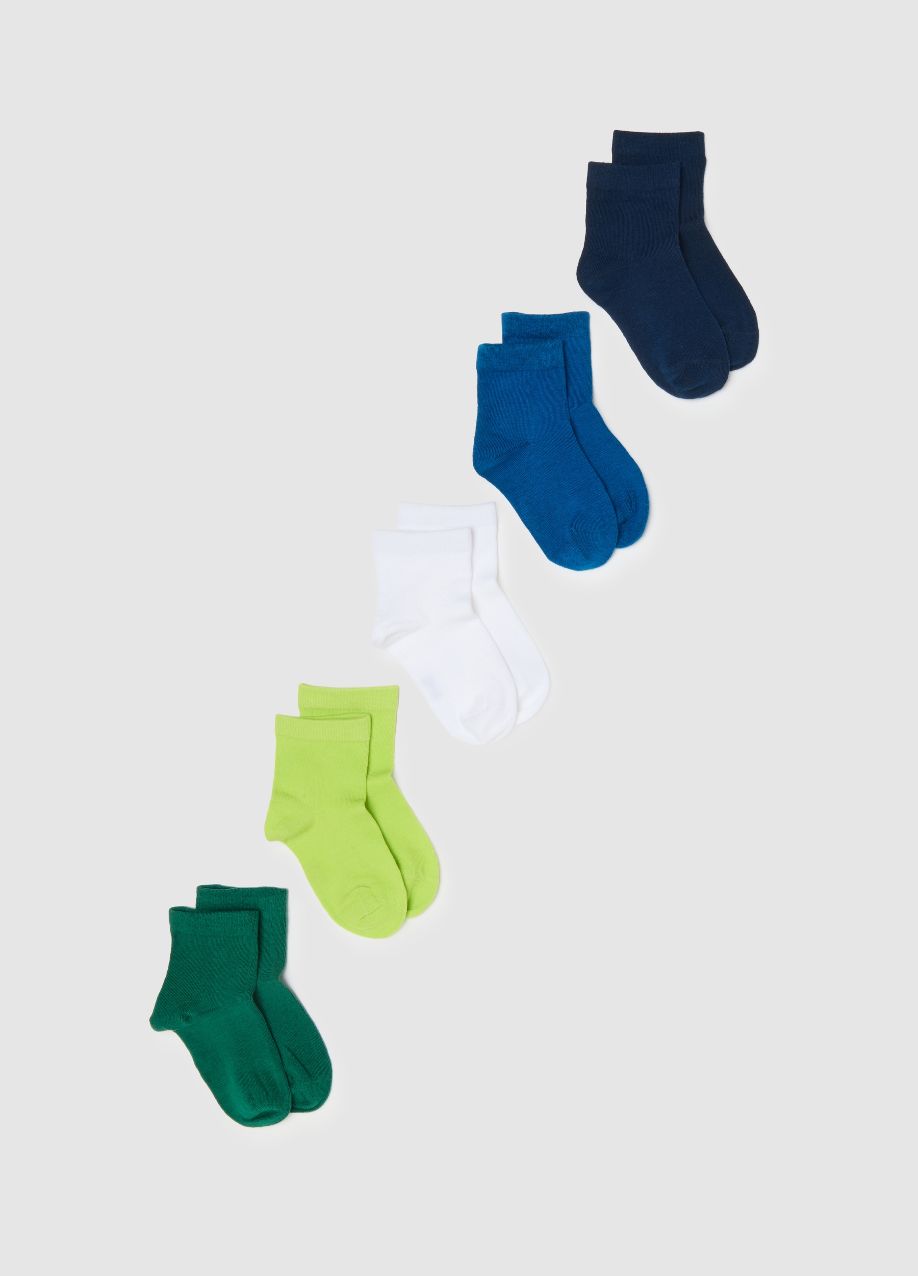 OVS KIDS, Multipack De Calcetines Multicolor De Mezcla De Algodón Para Niños, Niño, White/Blue/Green, Talla: 34/36