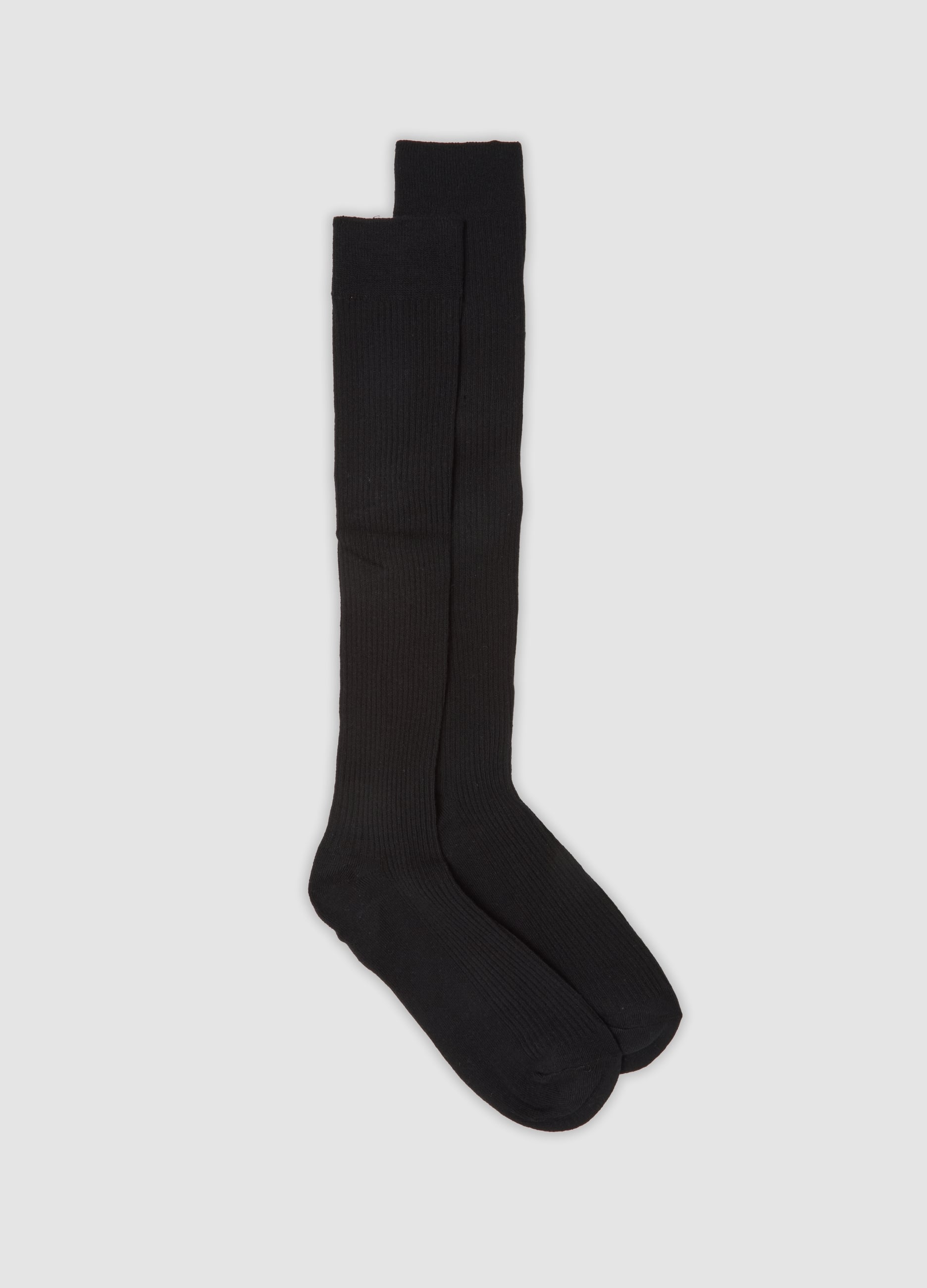 OVS , Calcetines Azules Hasta La Rodilla En Mezcla De Algodón Orgánico, Mujer, Negro, Talla: 39-41