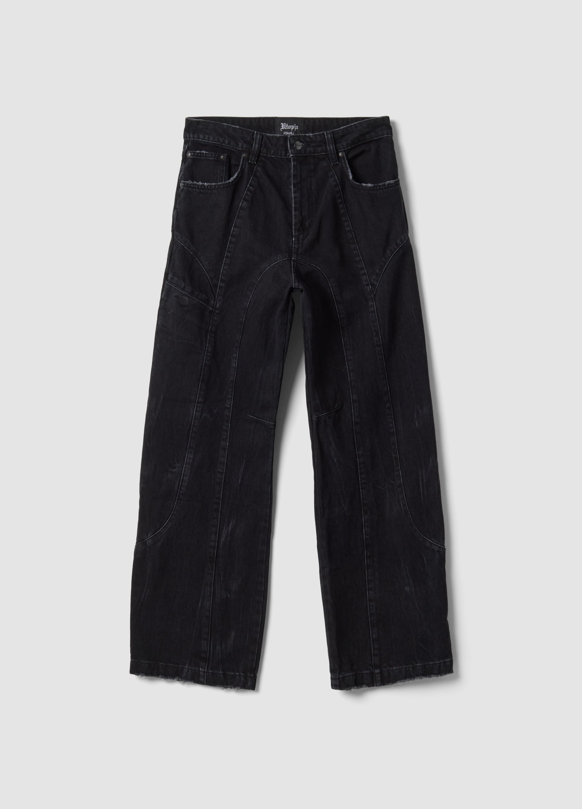 UTOPJA, Baggy Denim Washed Black, Uomo, Nero, Taglia: XS