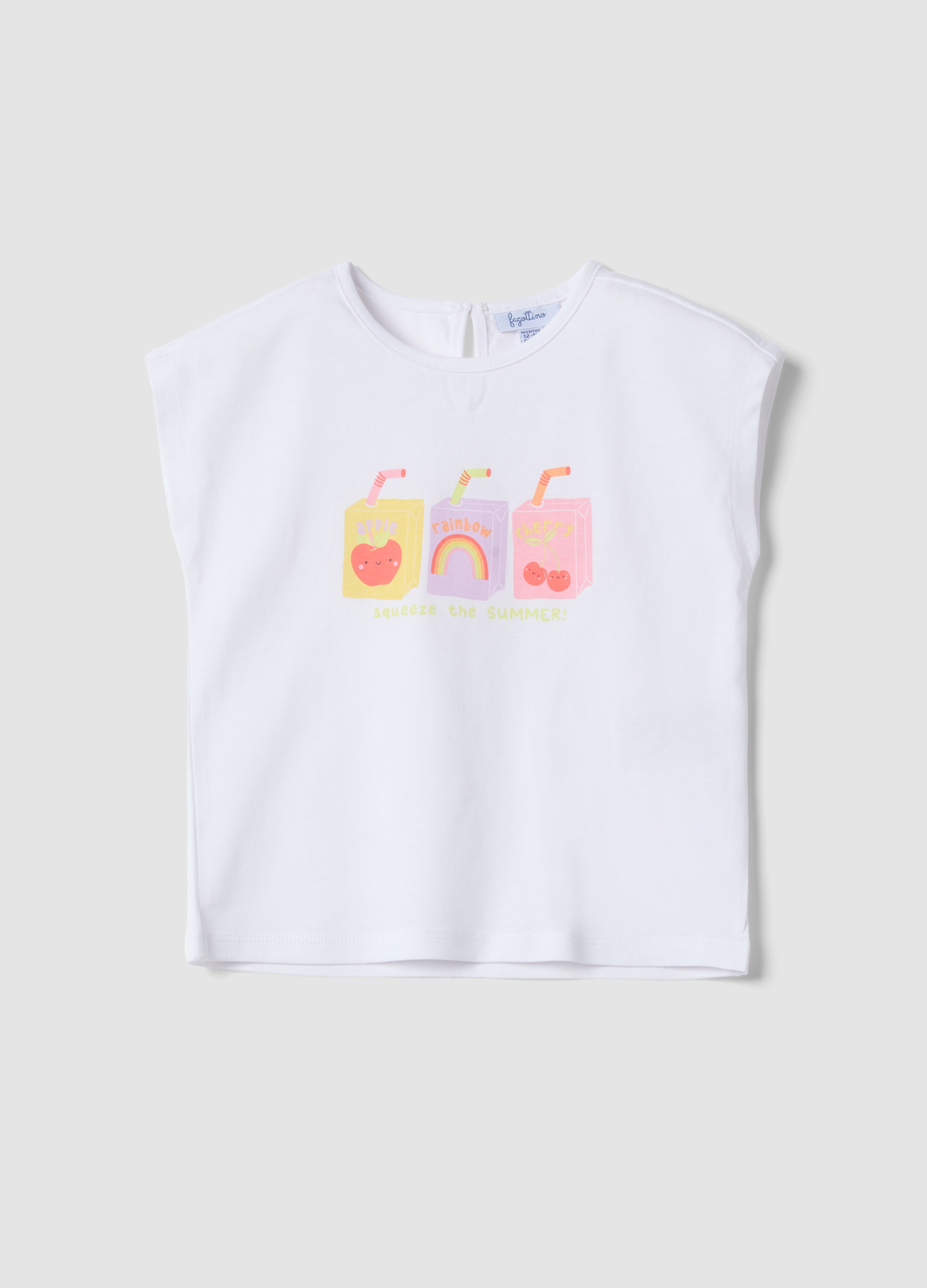 FAGOTTINO, Camiseta Sin Mangas Blanca De Algodón Puro Para Niña Ajuste Regular, Niña, Blanco óptico, Talla: 30-36