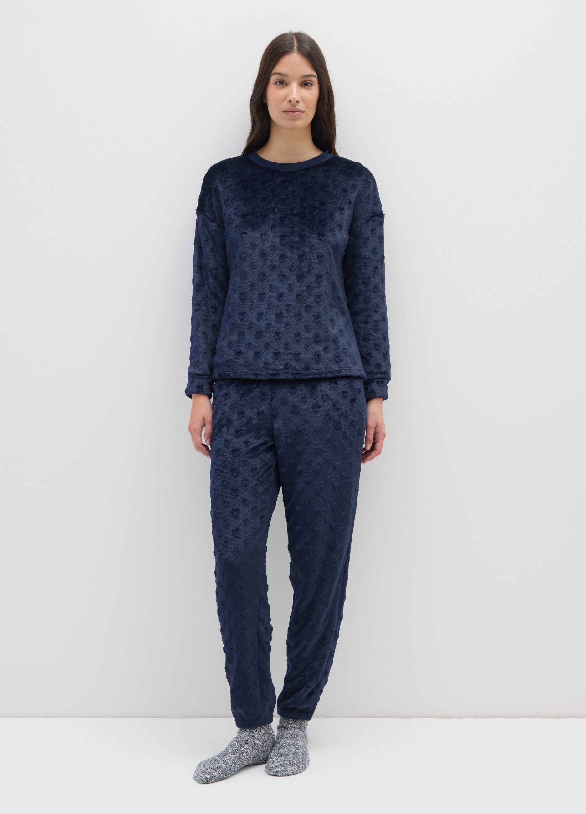 OVS, Pigiama In Coral Fleece Blu Regular Fit, Donna, Blu, Taglia: S