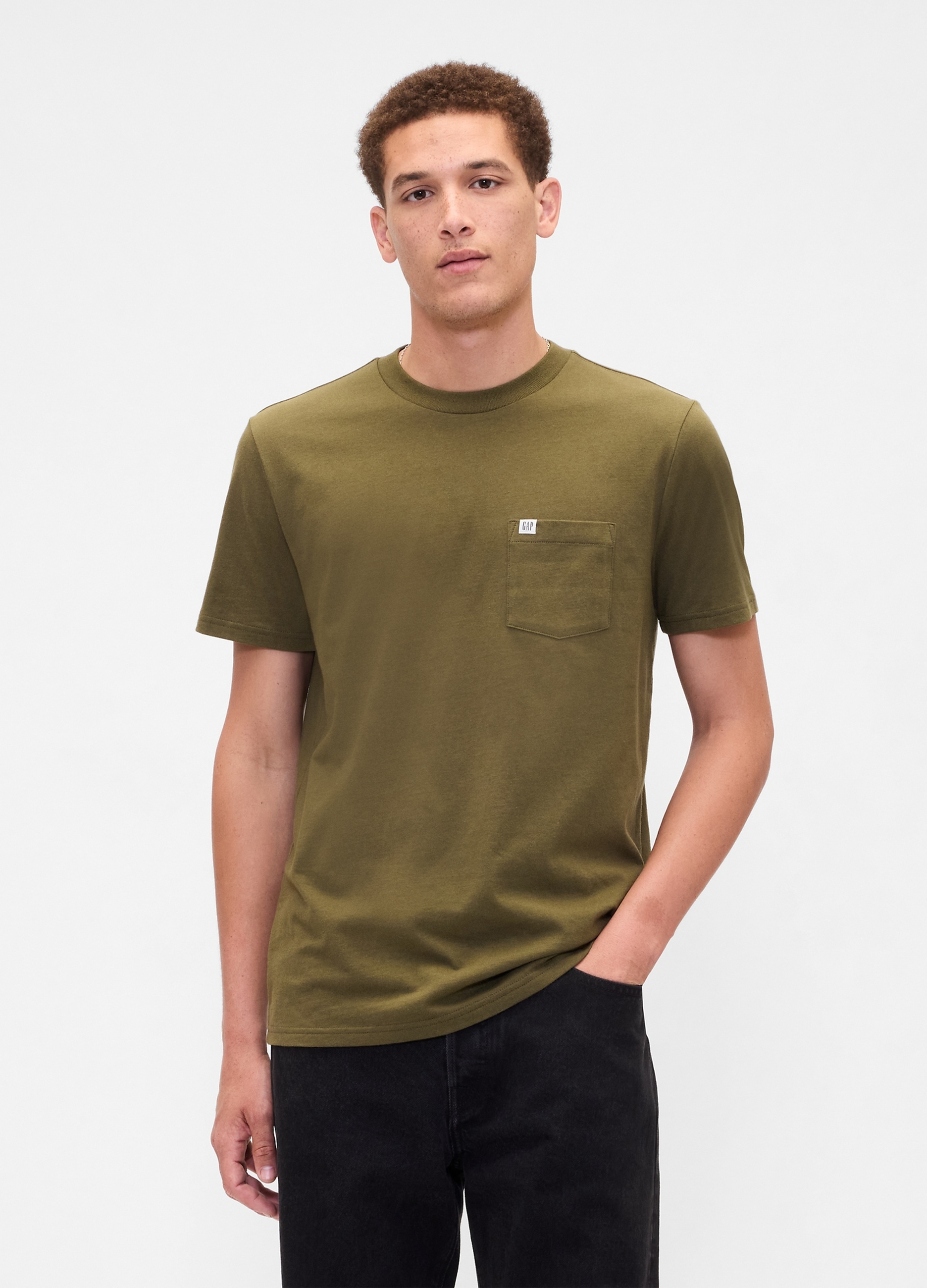 GAP, T-shirt In Cotone Con Tasca E Logo Gap, Uomo, Verde, Taglia: XL