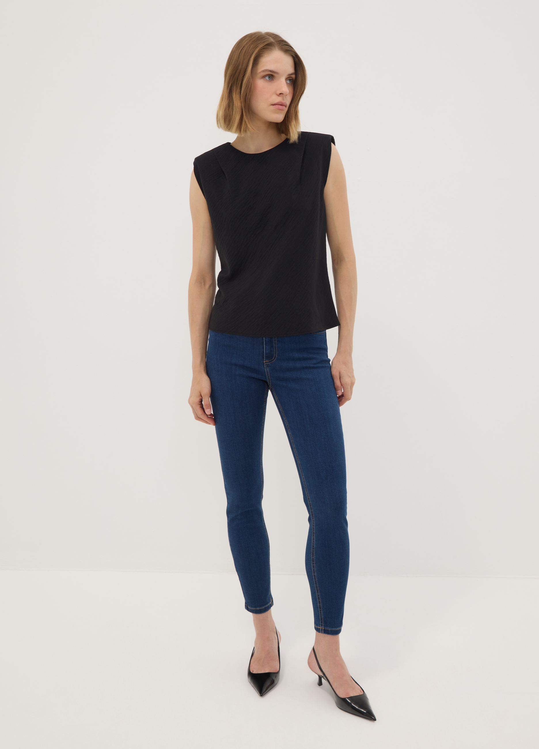 REPUBLIC OF DENIM, Jeans Blu Skinny Fit In Cotone E Viscosa Elasticizzato, Donna, Blu, Taglia: 40