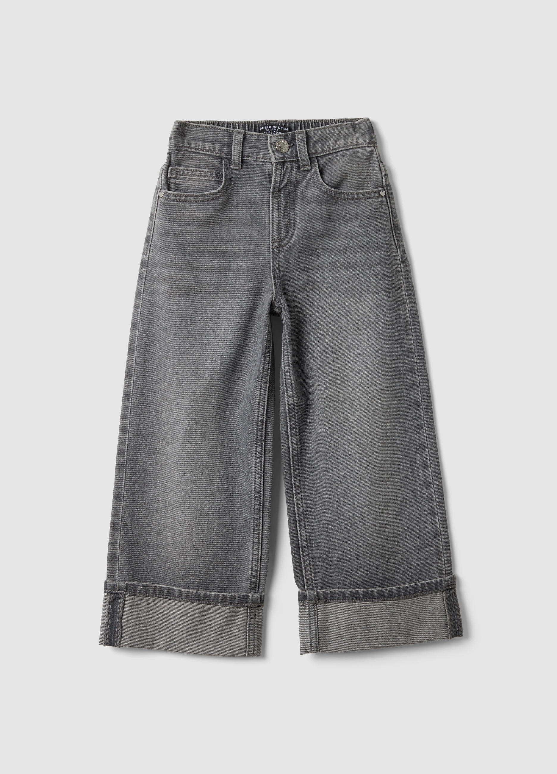 REPUBLIC OF DENIM, Jeans Denim Grigi In Puro Cotone Straight Fit Per Bambina, Grigio, Taglia: 5-6