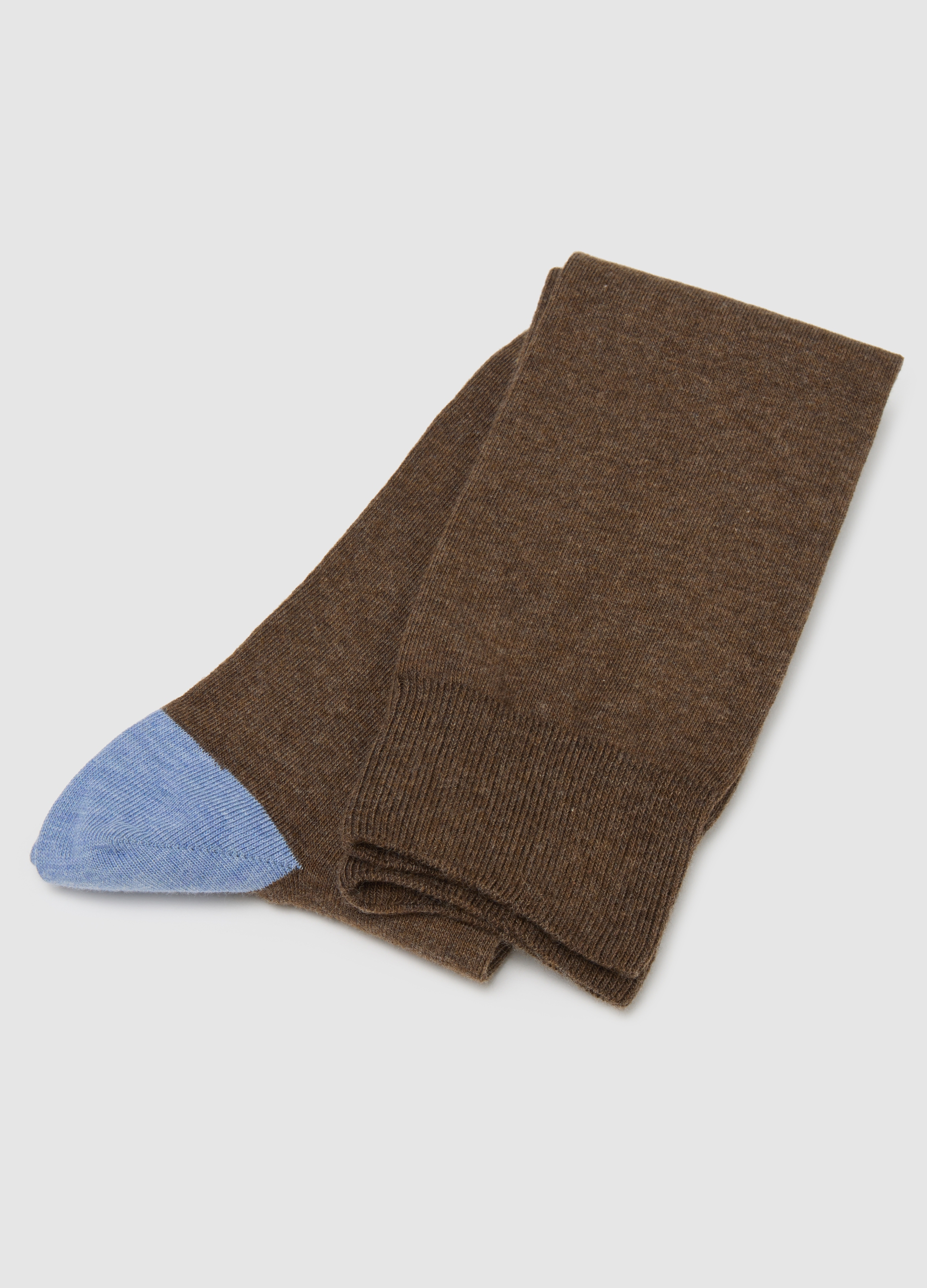 Calze Lunghe In Cotone Multicolor Elasticizzate, Hombre, Azul Cielo/Marrón, Talla: 43/46