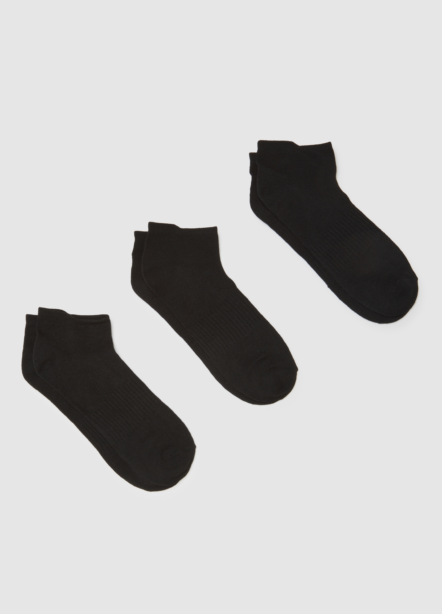 Set Tripack De Calcetines Negros En Mezcla Elástica, Hombre, Gunmetal, Talla: 43/46