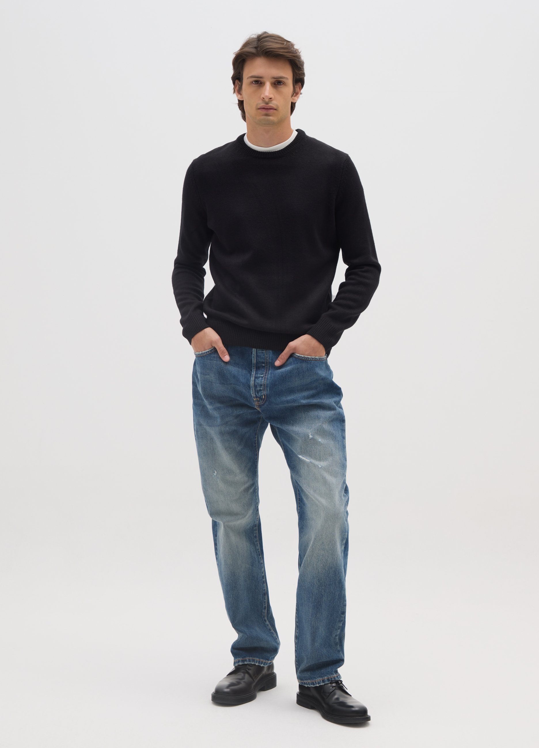 OVS, Vaqueros Rectos De Algodón Azul Puro, Hombre, Lavado medio, Talla: 54