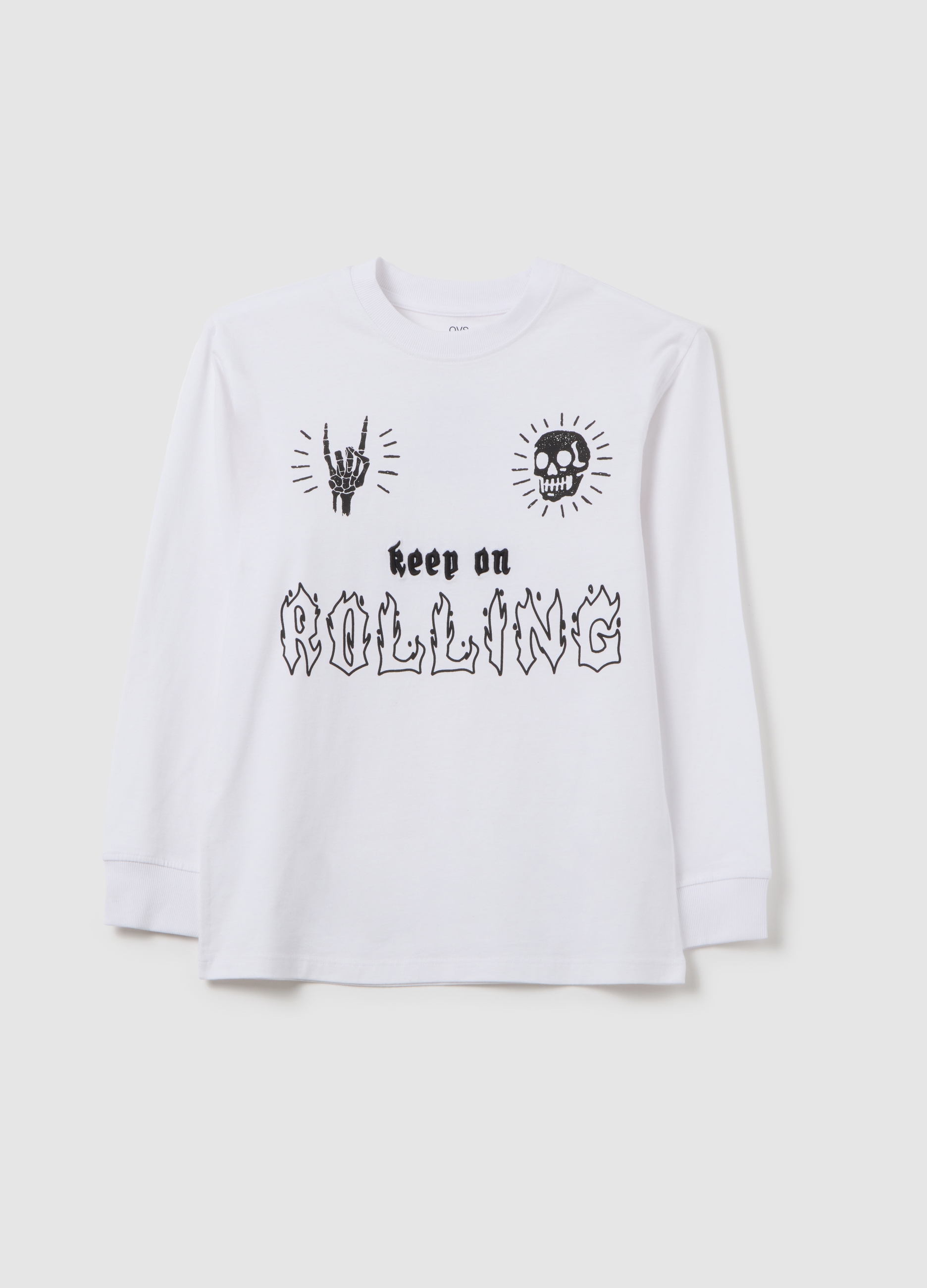 Camiseta Blanca De Manga Larga De Algodón, Niño, Blanco, Talla: 11-12