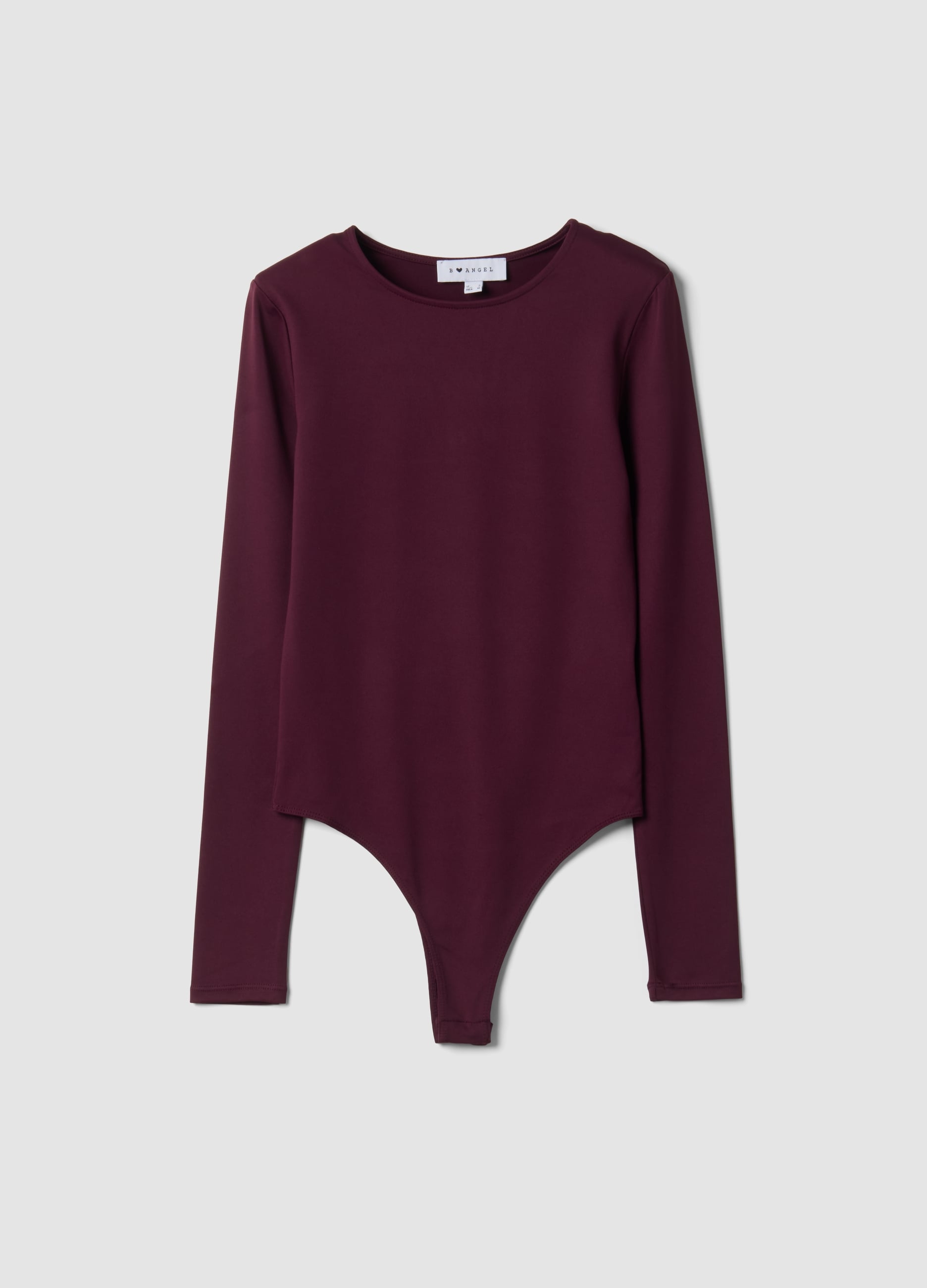 B.ANGEL, Body Viola In Tessuto Elasticizzato Con Girocollo Fitted, Donna, Viola, Taglia: S