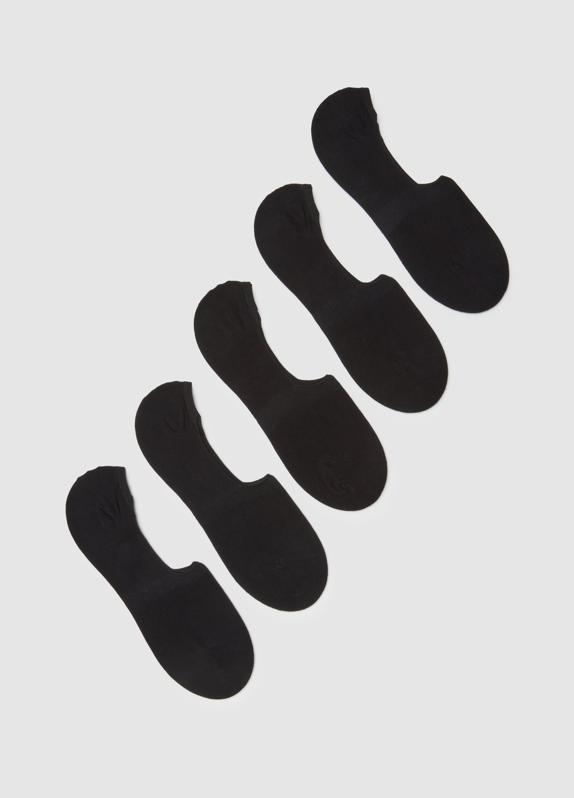 Set De Calcetines Invisibles De Algodón Negro, Hombre, Gunmetal, Talla: 43/46