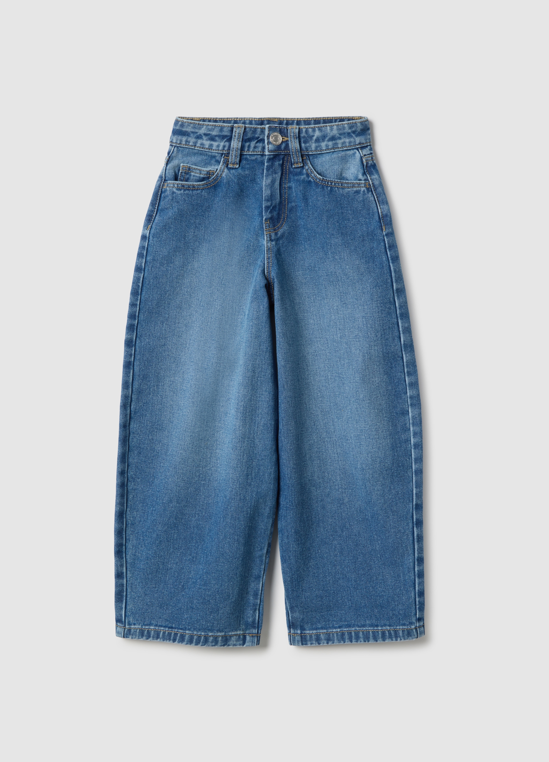 OVS KIDS, Jeans In Puro Cotone Blu Balloon Fit Da Bambina, Blu, Taglia: 4-5