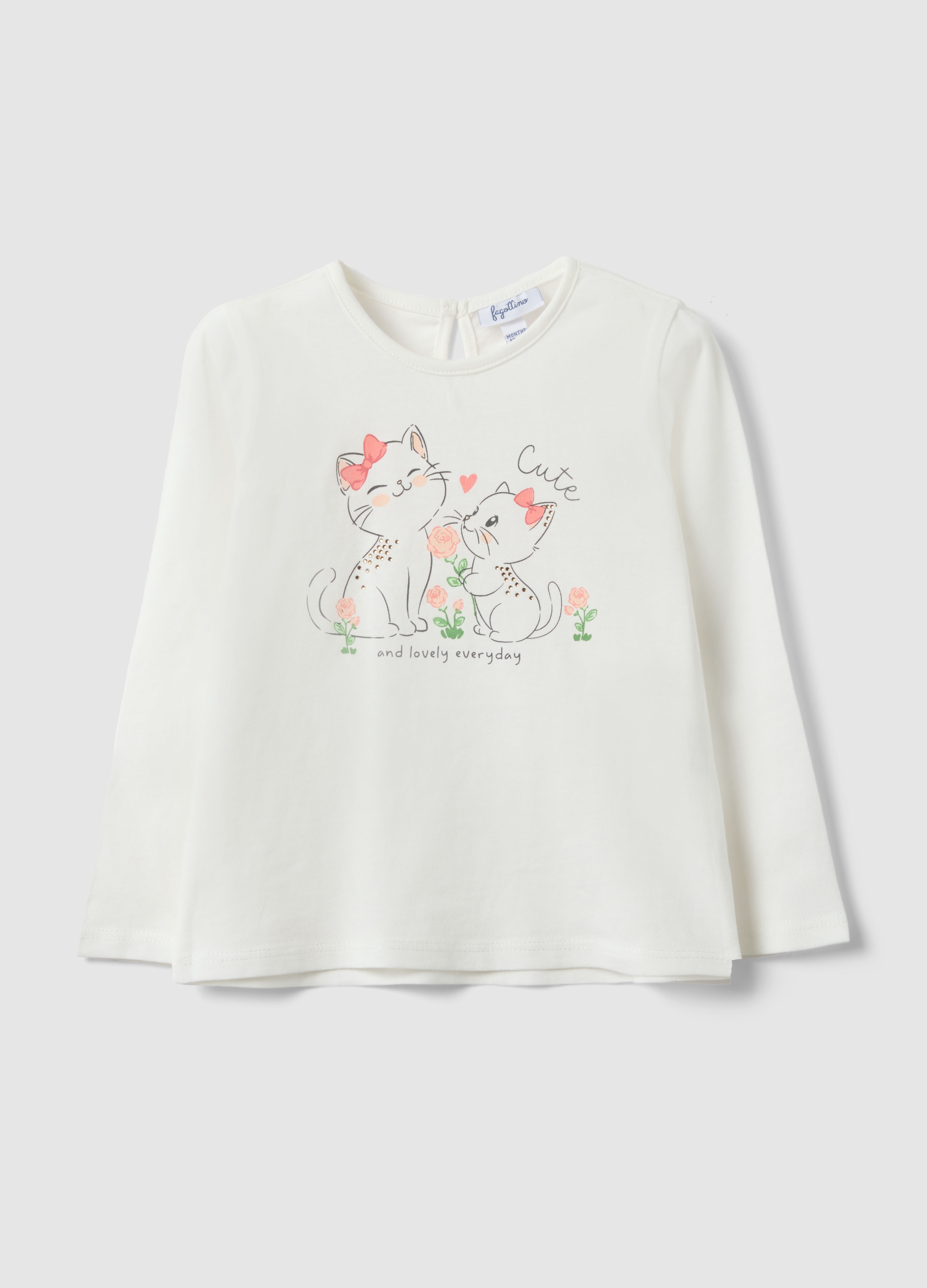 FAGOTTINO, T-shirt Rosa A Maniche Lunghe In Cotone, Bambina, Rosa, Taglia: 18-24