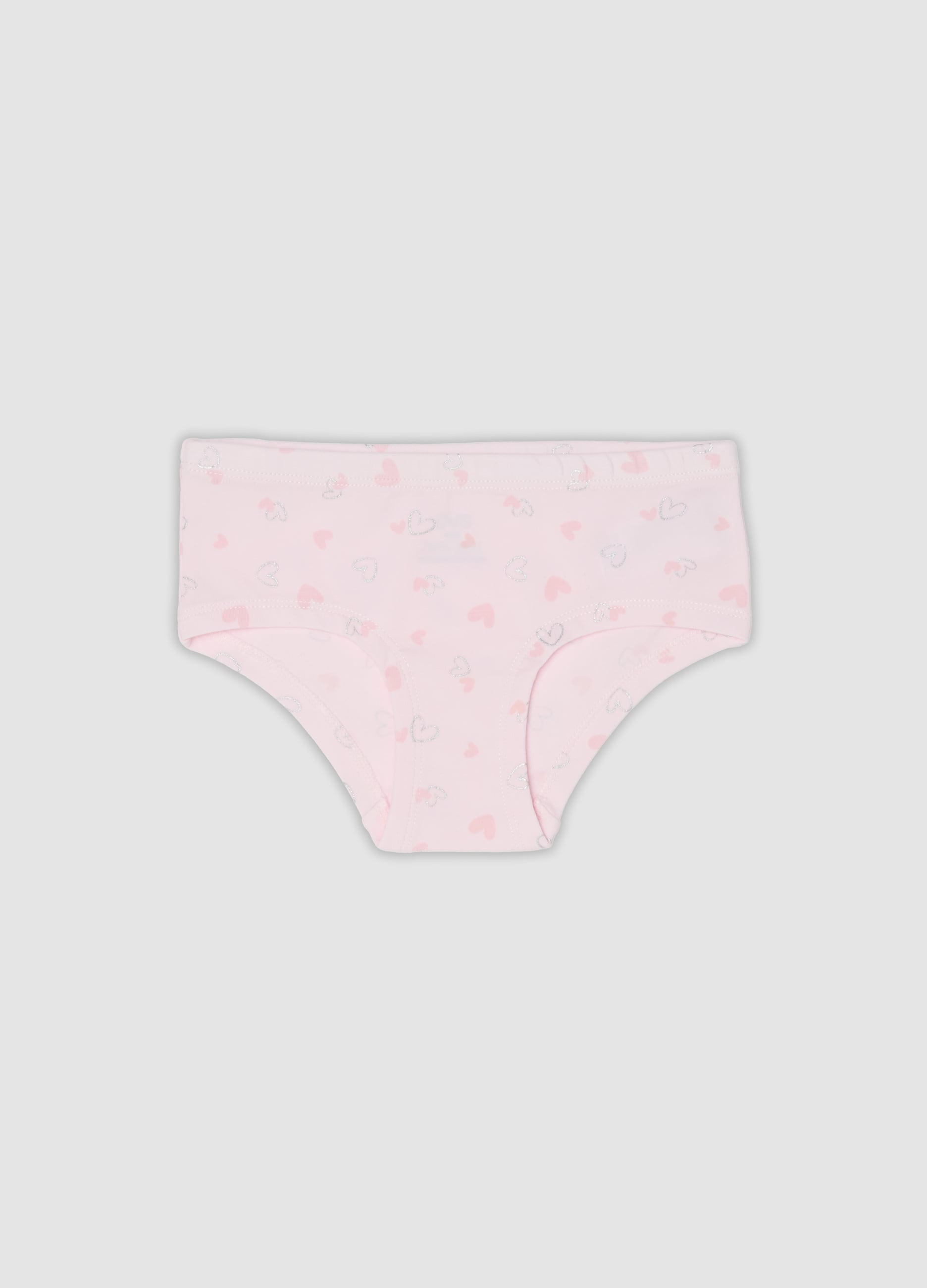 OVS KIDS, Slip Rosa In Cotone Organico Elasticizzato Con Cuori Per Bambina E Ragazza, Rosa, Taglia: 9-10