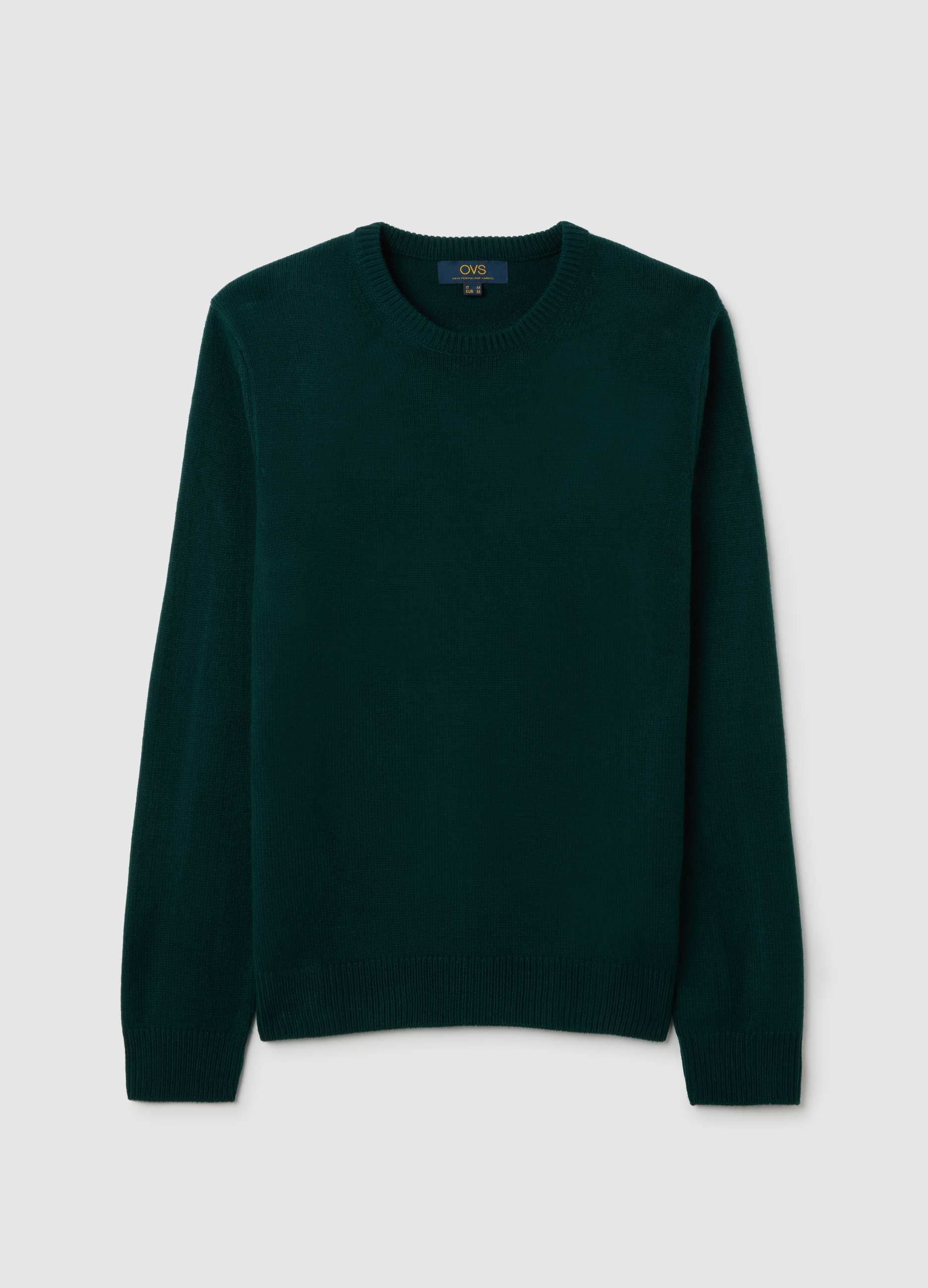 Maglione Con Girocollo Verde Regular Fit, Hombre, Verde oscuro, Talla: XL