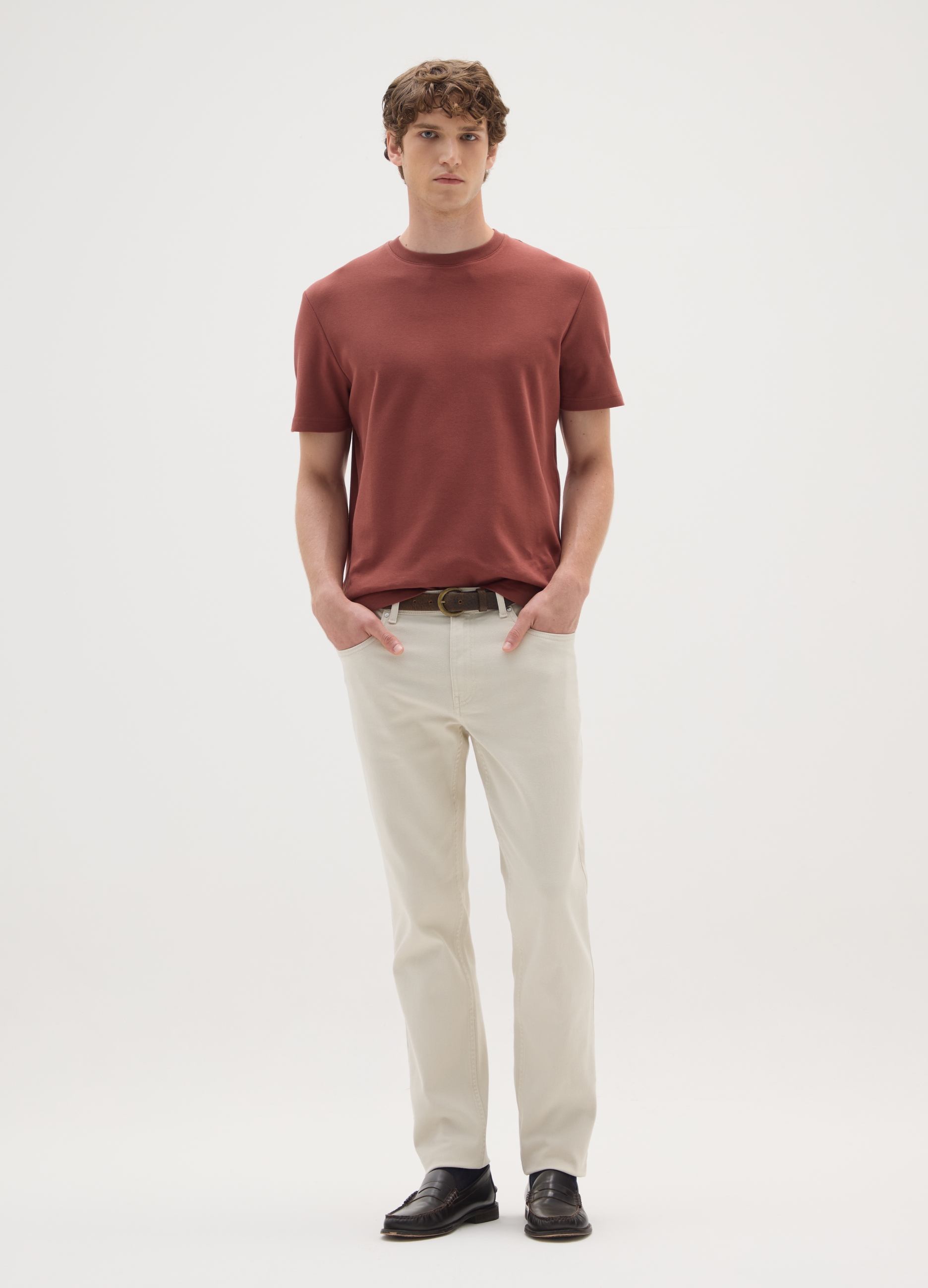 OVS, Pantalón Slim Fit Beige De Algodón Elástico, Hombre, Beige Claro, Talla: 54