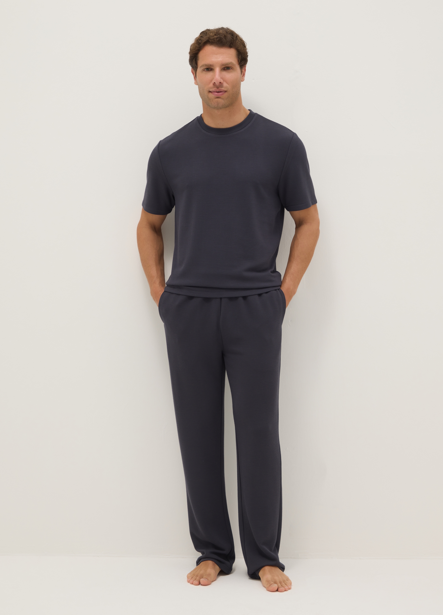 Ovs Uomo Blu Pantaloni Pigiama In Misto Viscosa Regular Fit, Taglia: Xxl