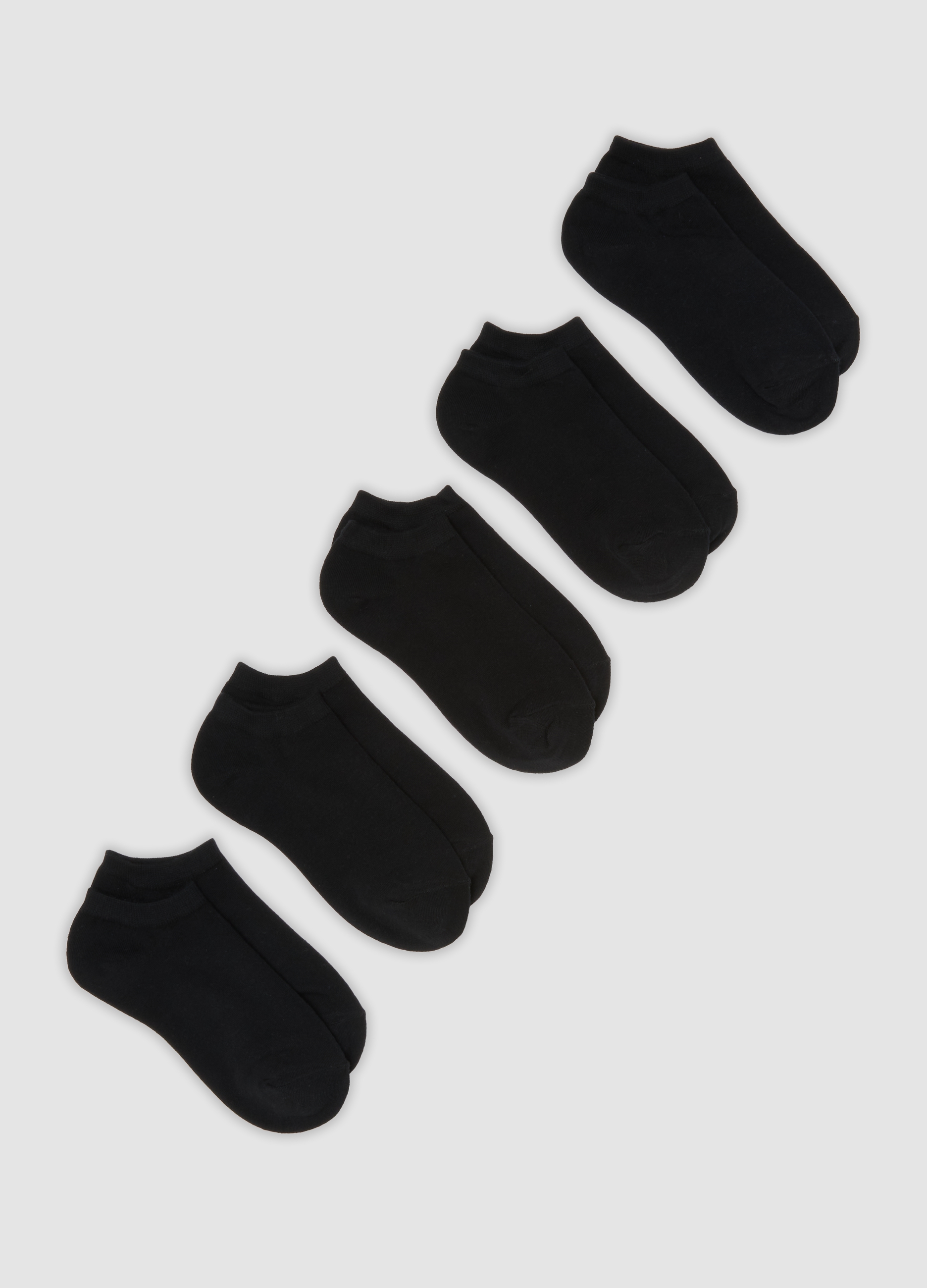 OVS, Multipack Di Cinque Calzini Neri In Cotone Organico, Donna, Nero, Taglia: 36-38