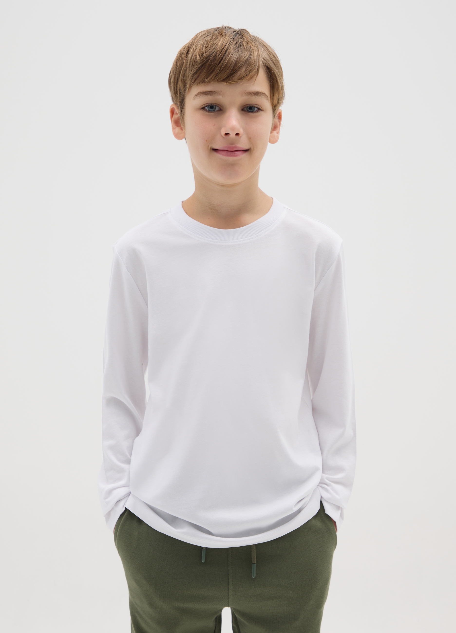 OVS KIDS, Camiseta Blanca De Manga Larga Para Chico, Niño, Blanco, Talla: 14-15