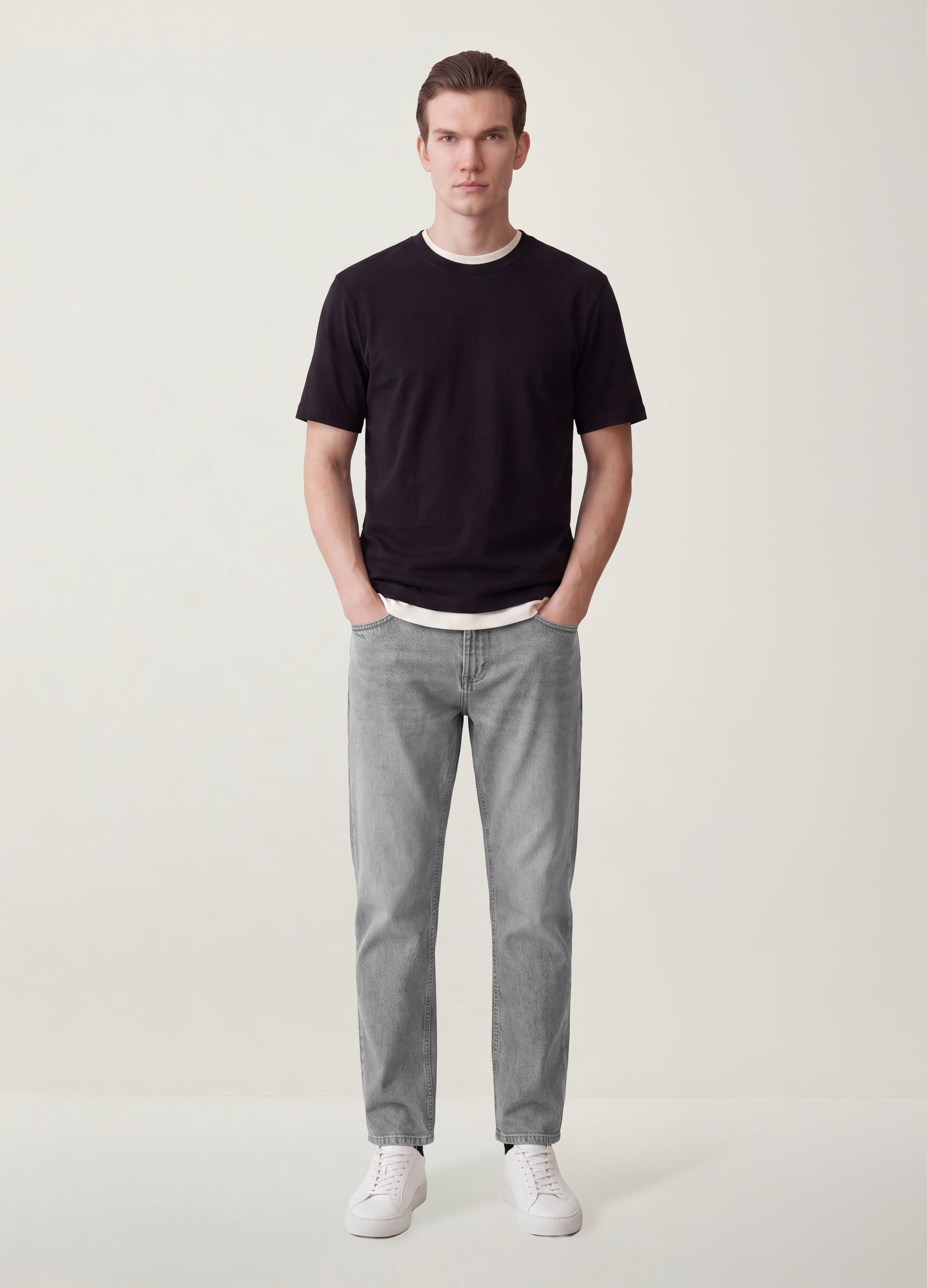 REPUBLIC OF DENIM, Jeans Denim Grigi Regular Fit In Puro Cotone, Uomo, Grigio, Taglia: 52