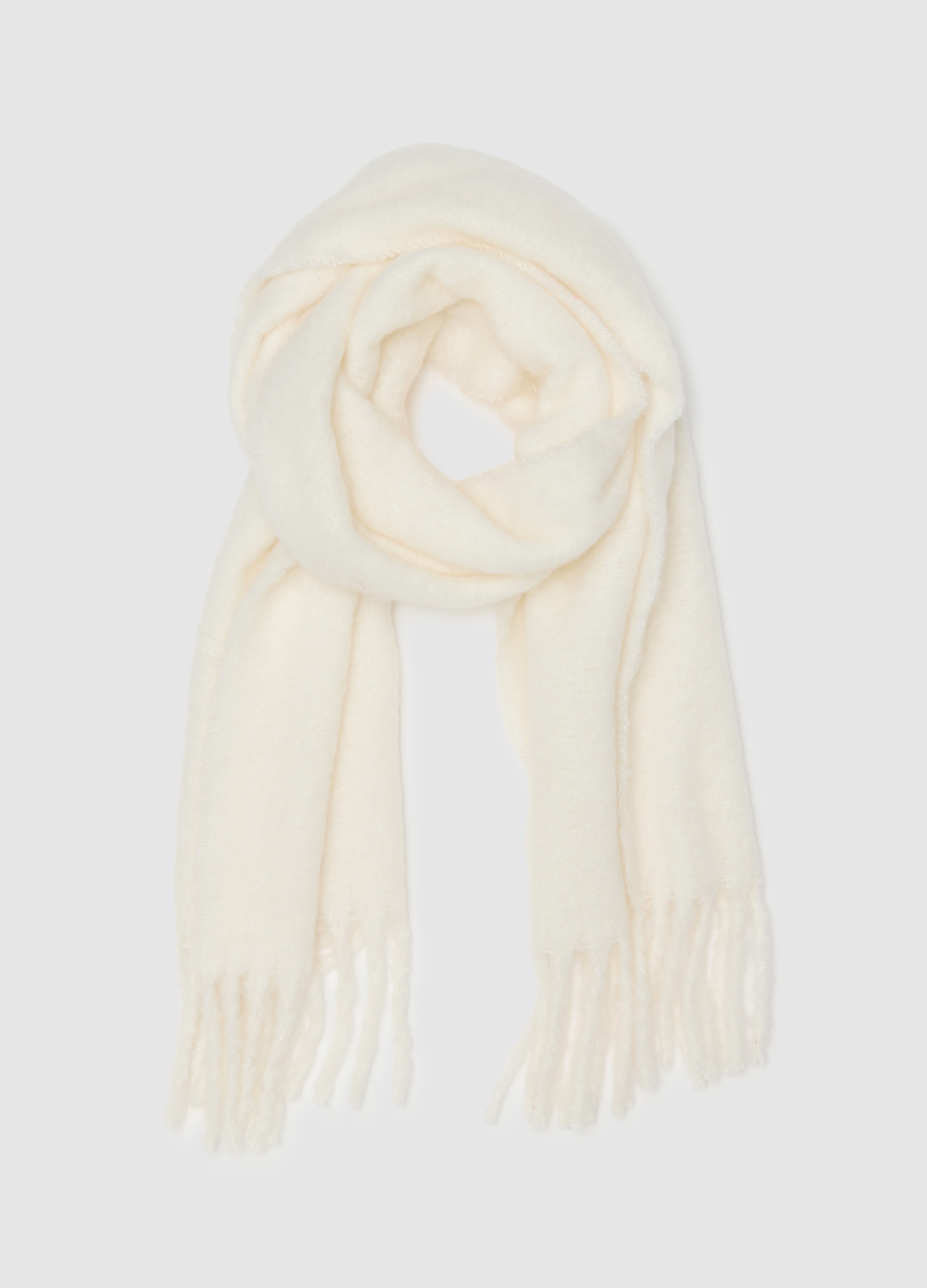 OVS KIDS, Sciarpa Bianca Da Bambina Con Frange, Bianco, Taglia: ONE SIZE