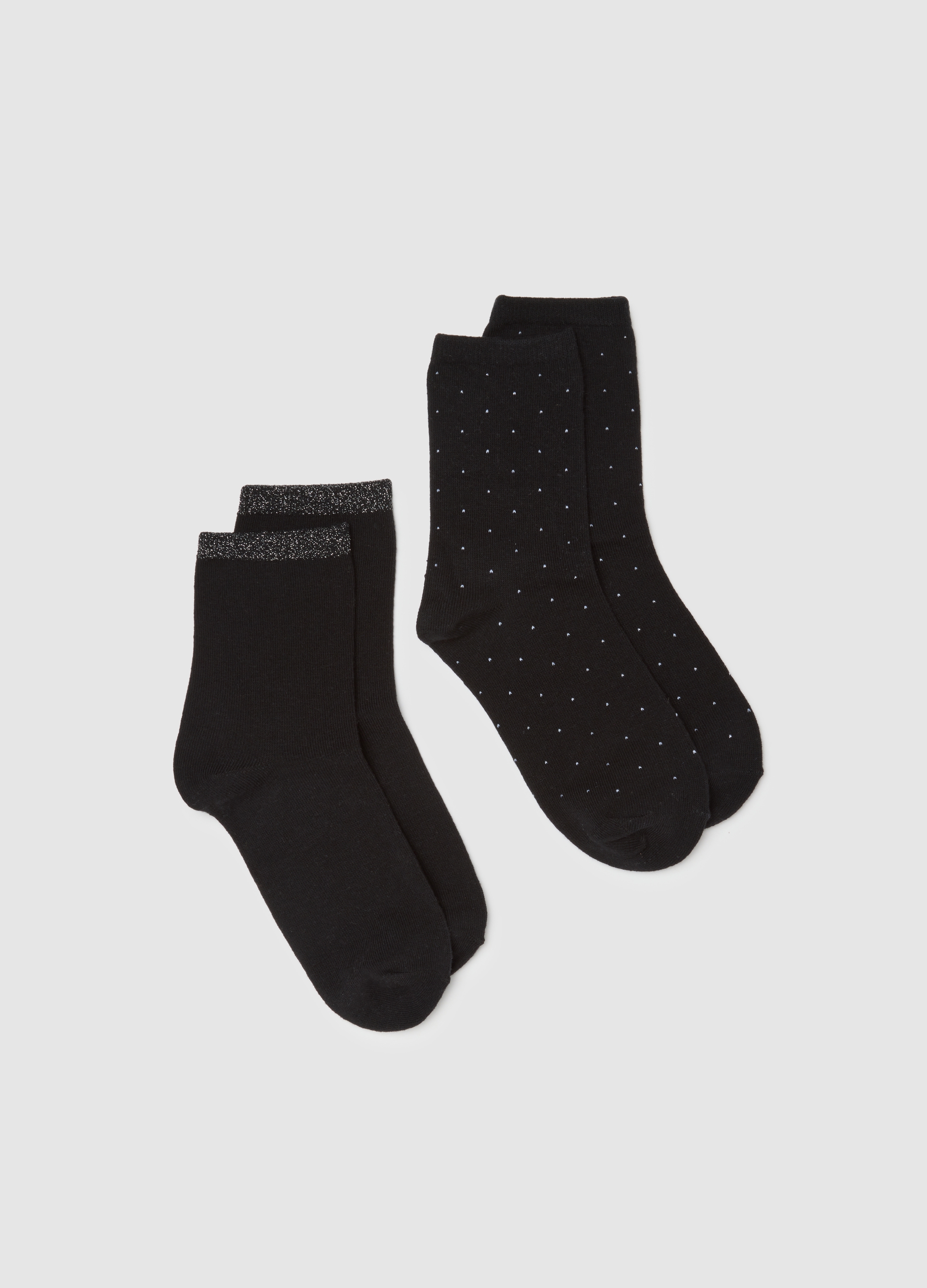 OVS, Bipack Di Calzini In Misto Cotone Neri, Frau, Gunmetal, Größe: 36-38