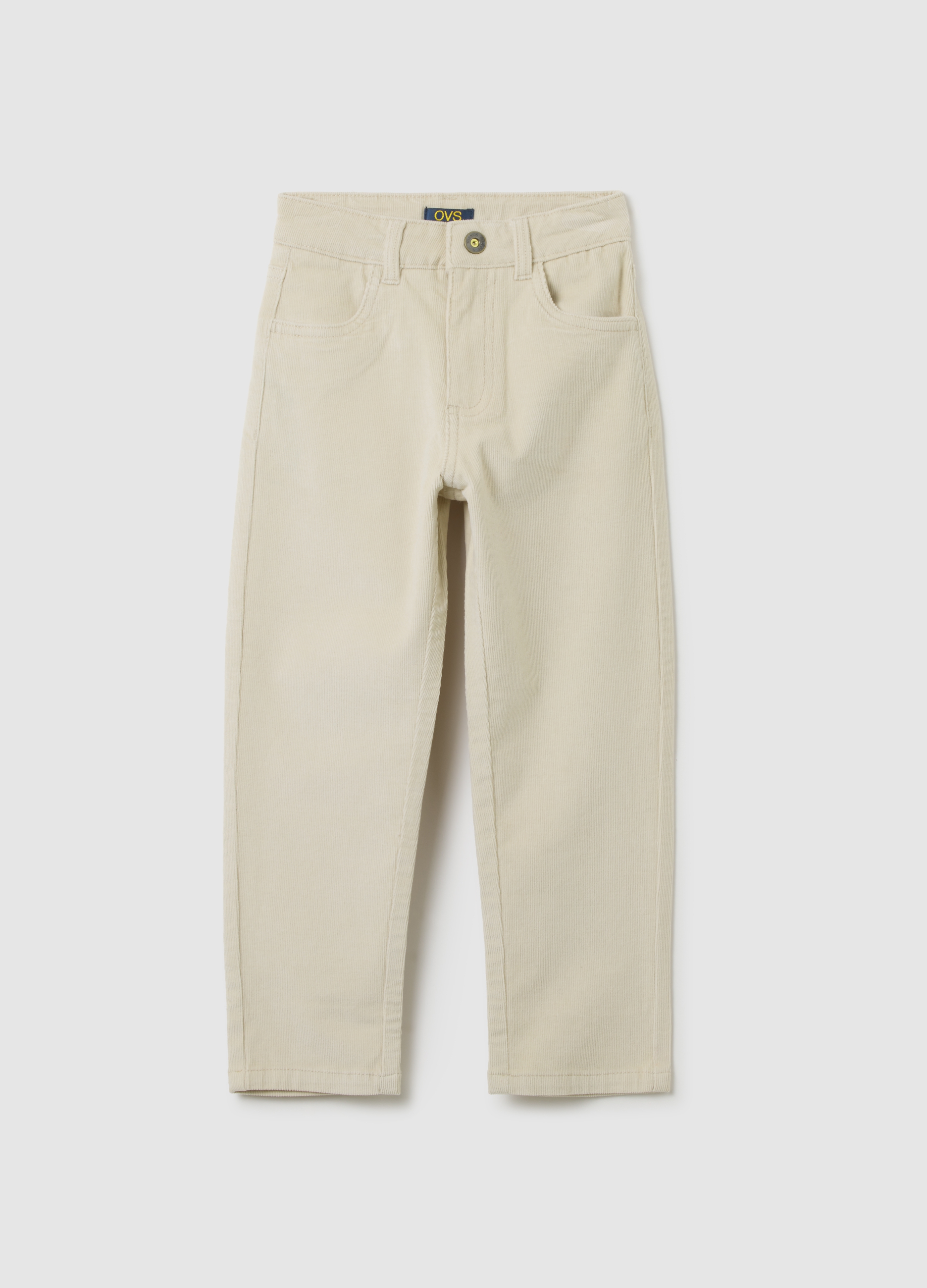 Pantaloni Da Bambino In Cotone E Velluto Beige Regular Fit, Niño, Beige Claro, Talla: 5-6