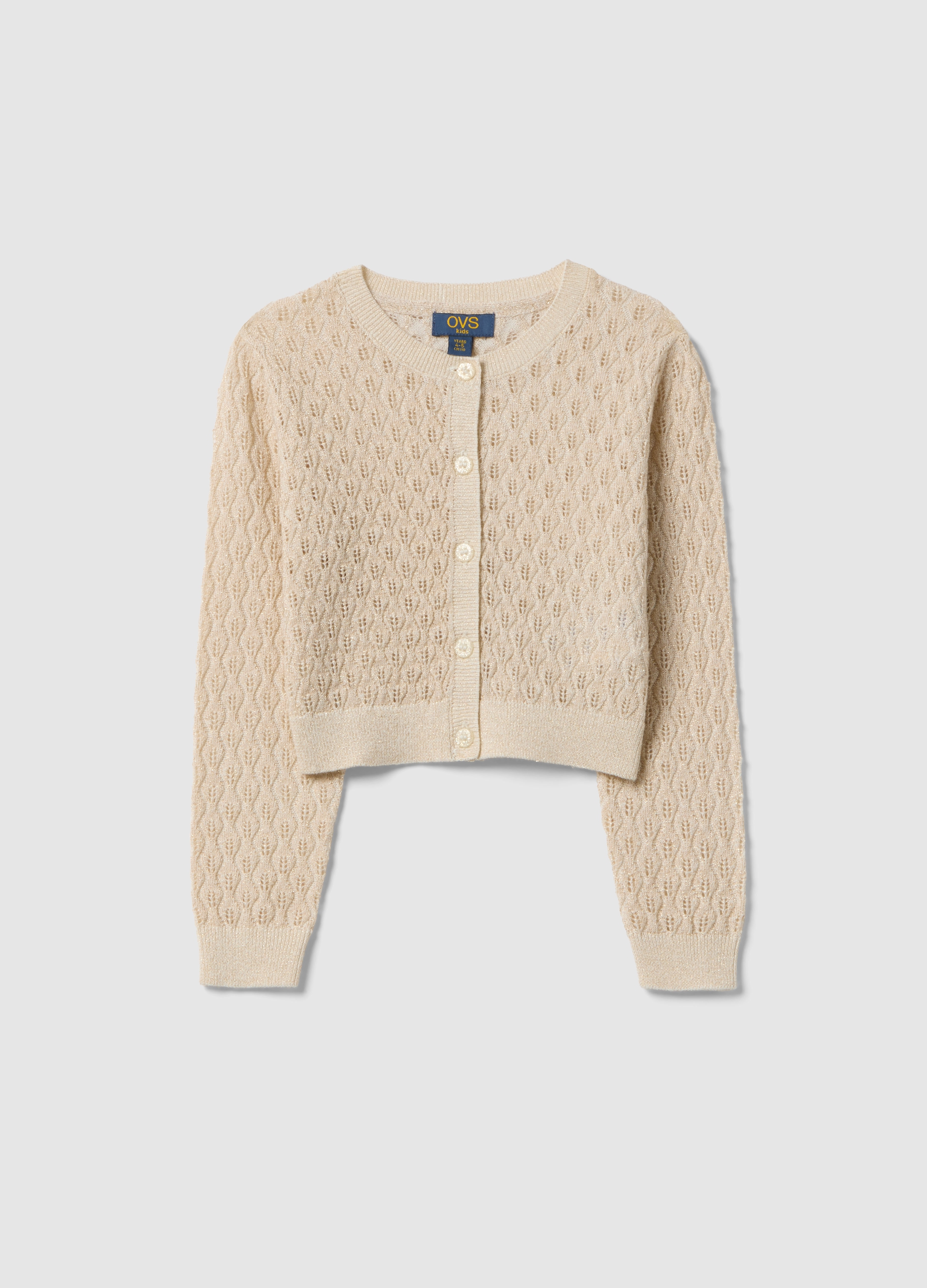 OVS KIDS, Cárdigan Beige De Niña Regular Fit En Mezcla De Algodón, Niña, Beige Claro, Talla: 9-10