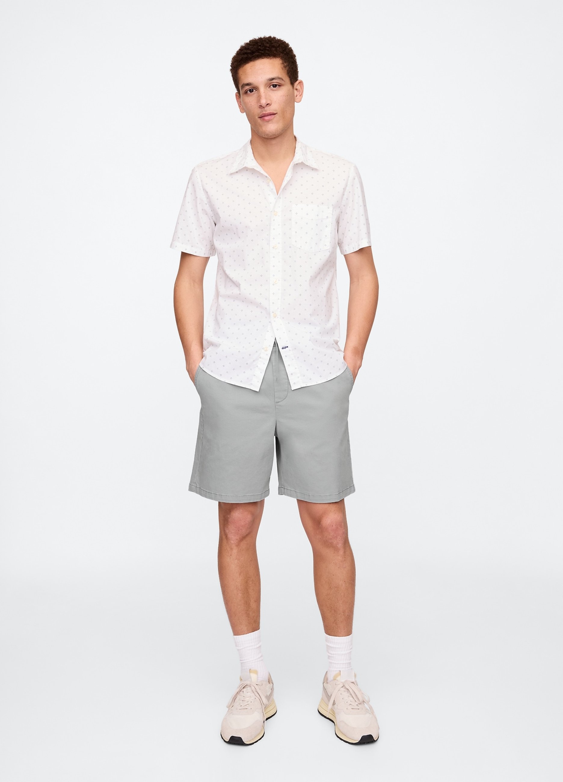 GAP, Shorts In Cotone Elasticizzato Con Coulisse, Uomo, Grigio, Taglia: L