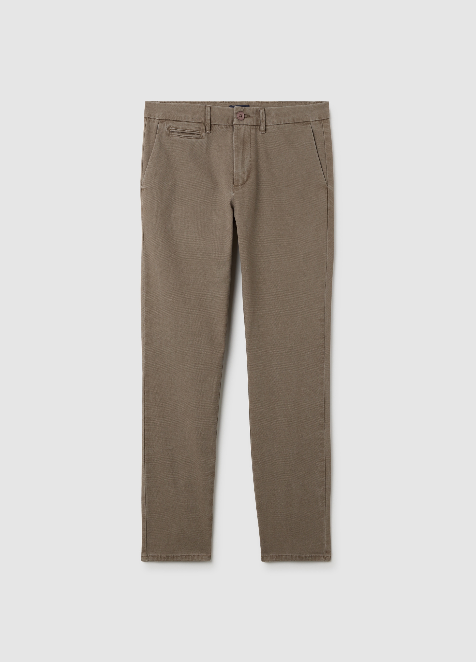 OVS, Chinos De Algodón Marrón Slim Fit, Hombre, Marrón beige, Talla: 48
