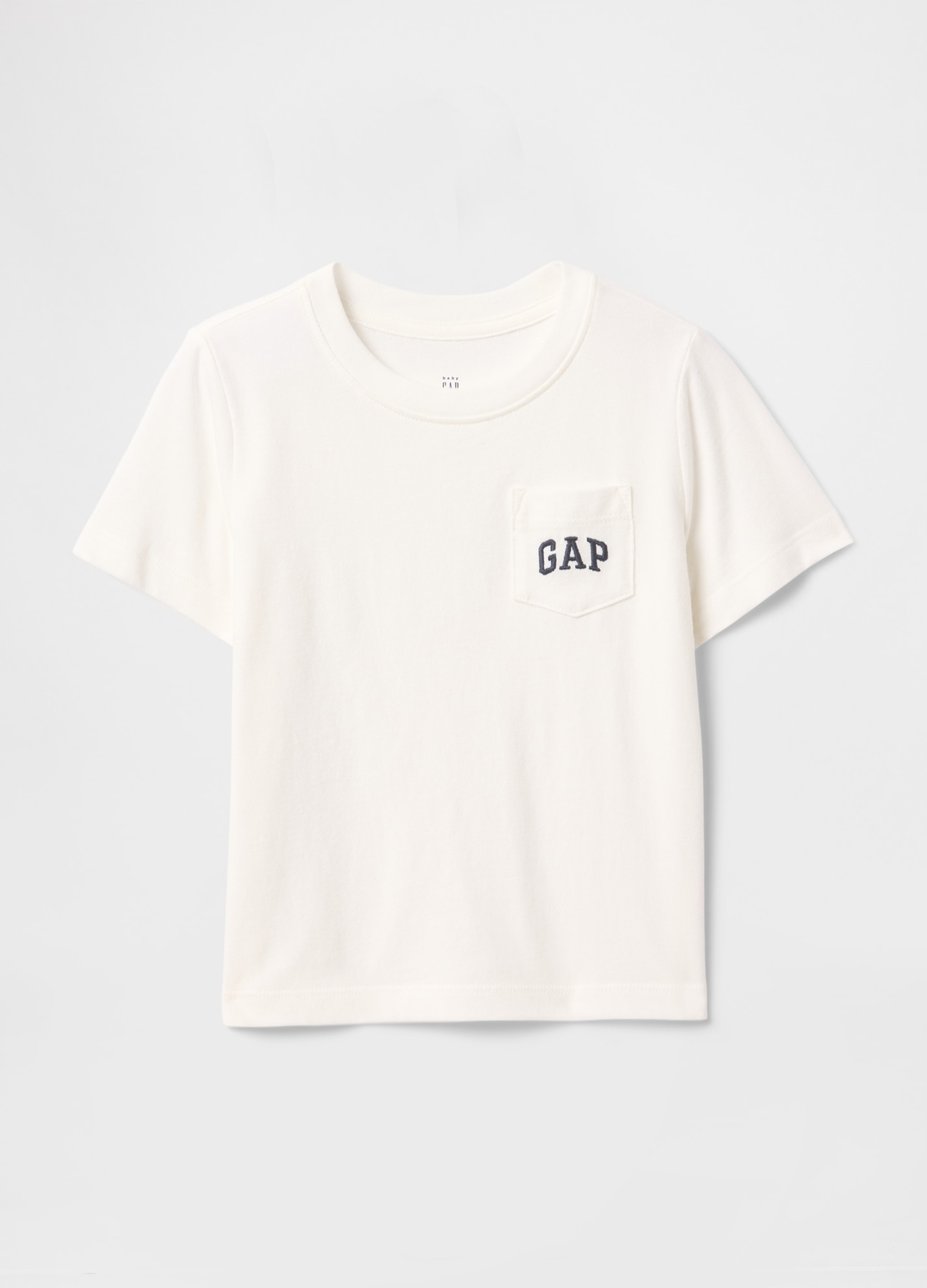 GAP KIDS, T-shirt Con Logo Gap E Taschino, Unisex, Bianco, Taglia: 5Y/107-114