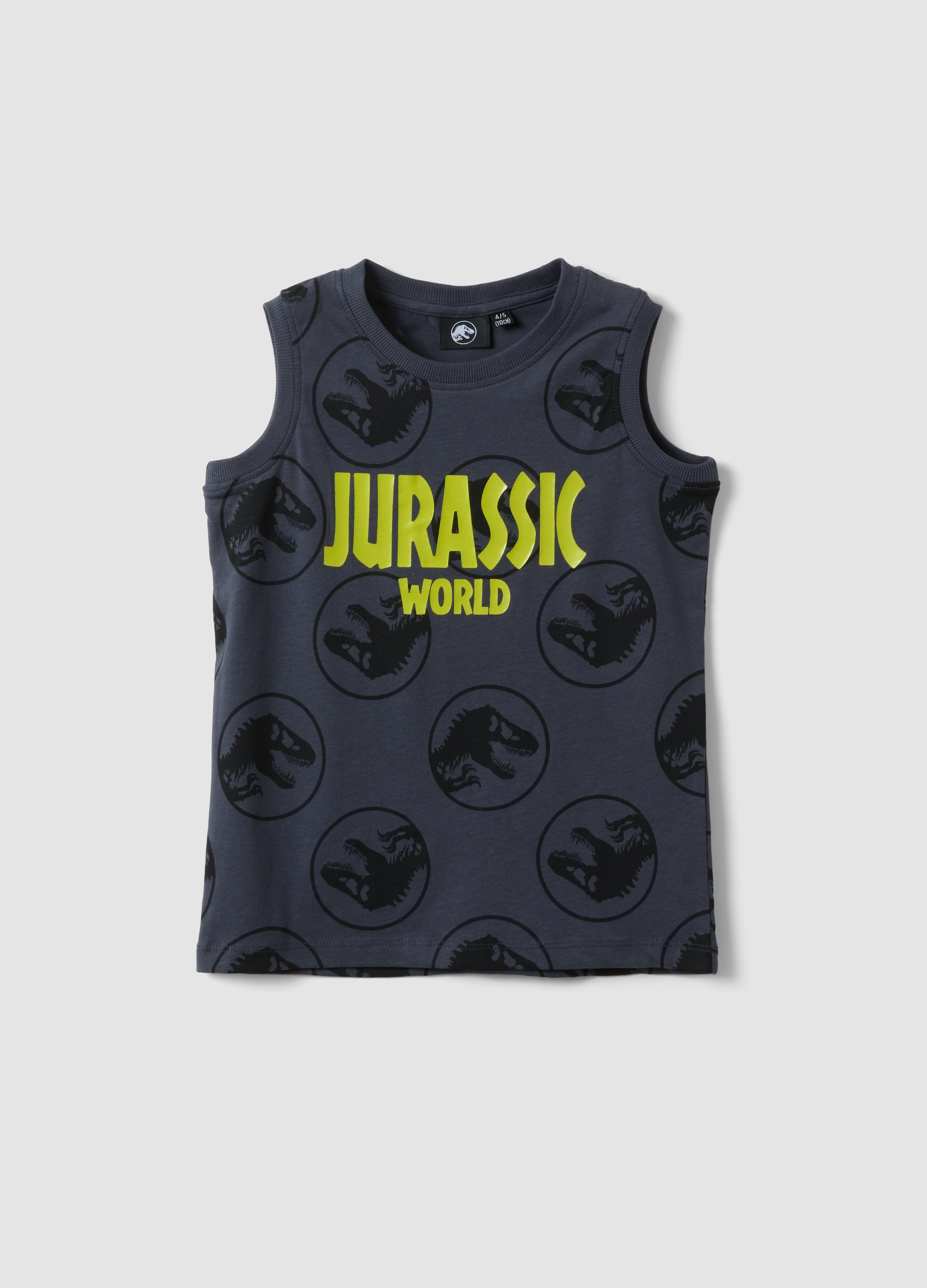 OVS KIDS, Camiseta De Tirantes Gris De Algodón Puro Para Niños En Ajuste Oversize Con Estampado, Niño, Gris oscuro, Talla: 7-8