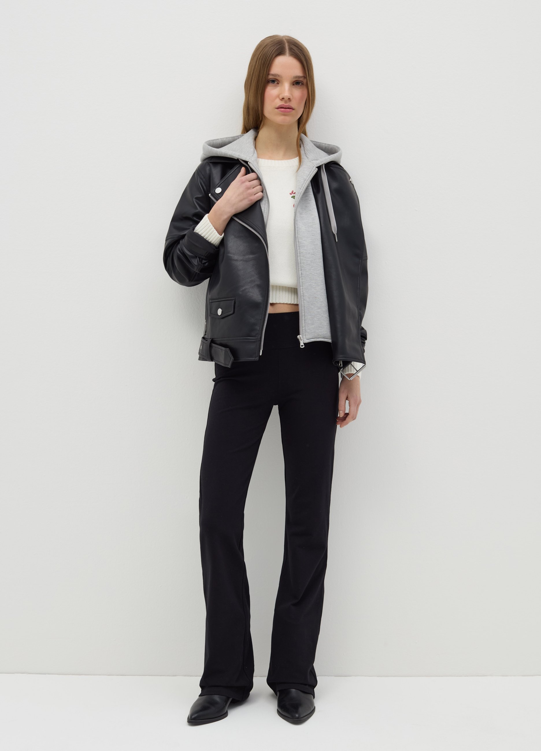 OVS, Leggings Flare Fit In Cotone Stretch, Donna, Nero, Taglia: XS