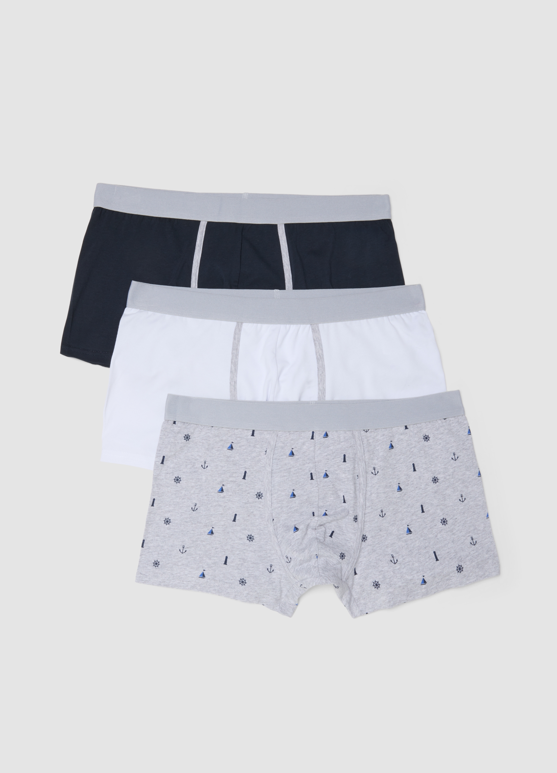 OVS, Tripack Boxer In Cotone Elasticizzato Multicolor Regular Fit, Uomo, Multicolor, Taglia: M