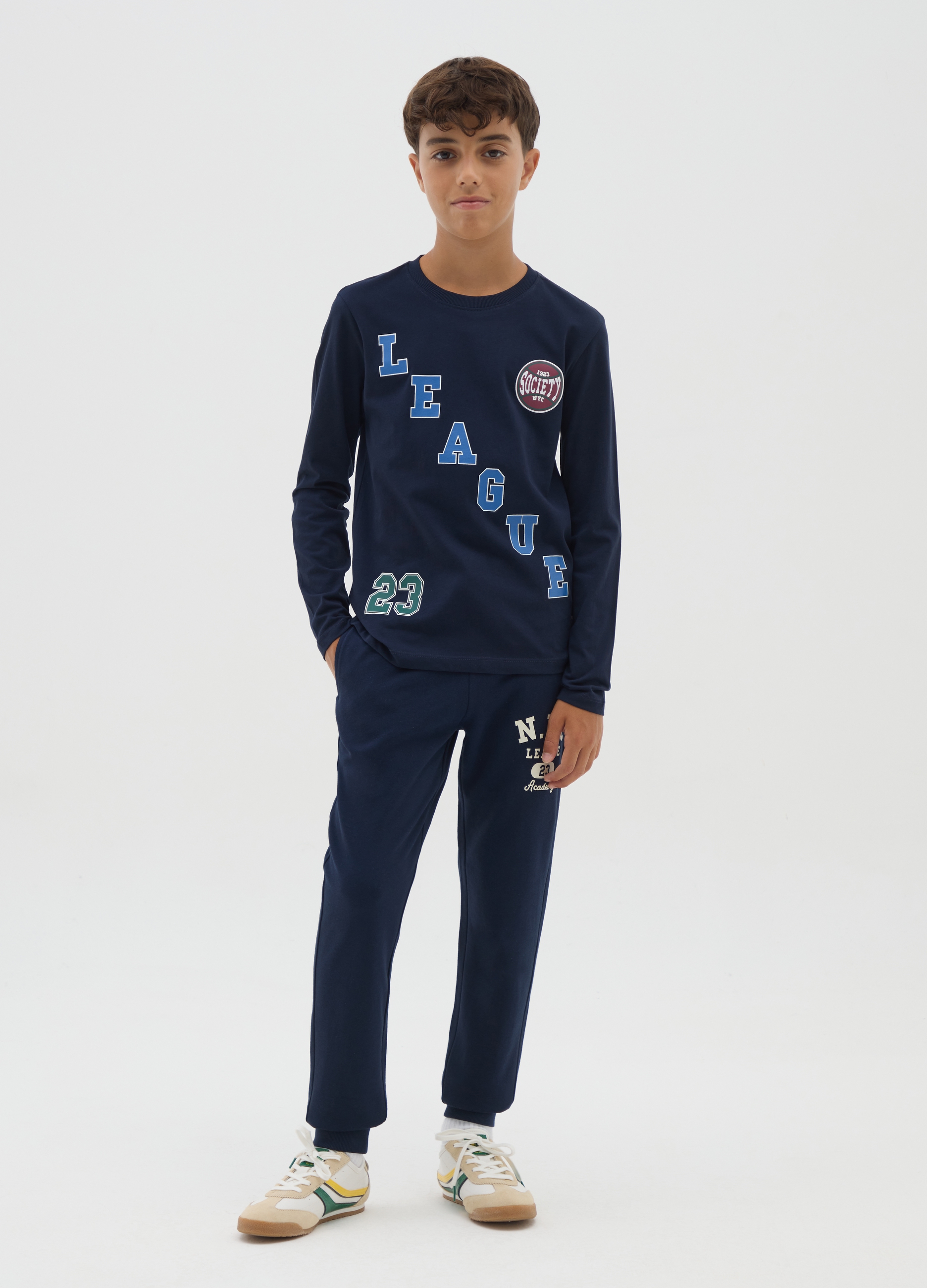 OVS, Jungen Blaue Baumwolle Jogginghose Regular Fit, Junge, Marineblau, Größe: 10-11
