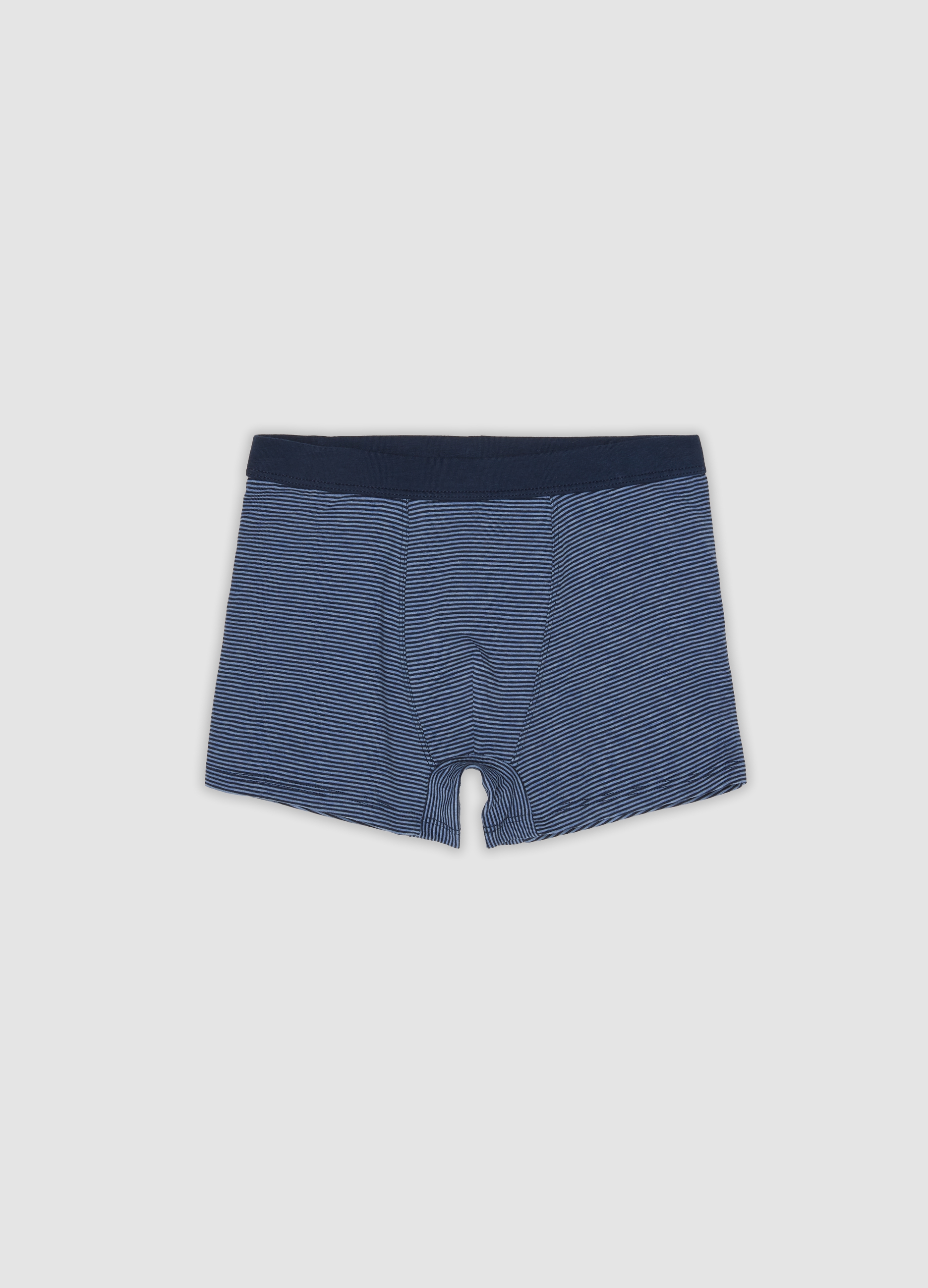 OVS KIDS, Boxer Blu In Cotone Organico Elasticizzato A Righe Per Bambino, Blu, Taglia: 14-15