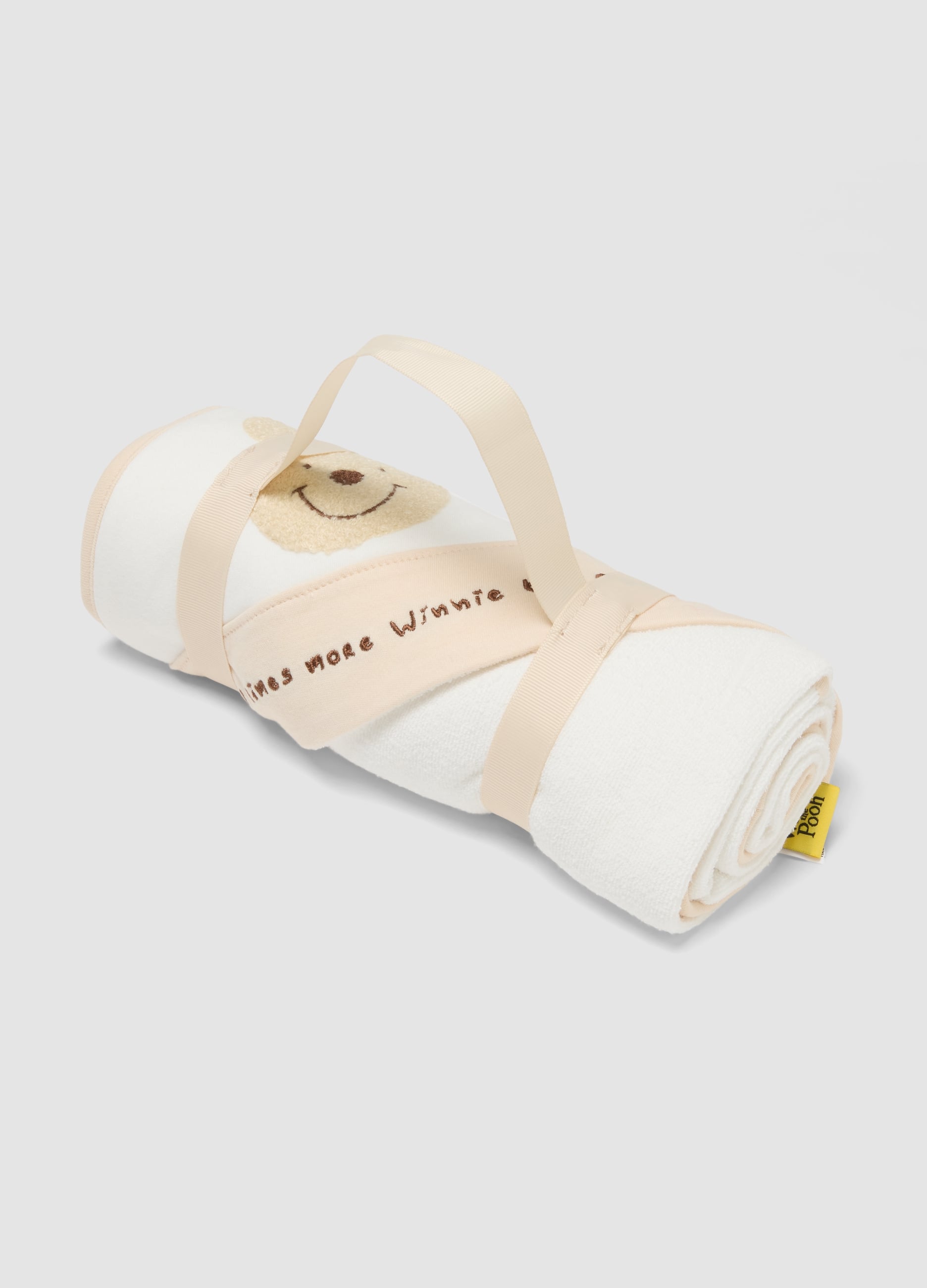 FAGOTTINO, Accappatoio Bianco In Misto Cotone Organico Con Cappuccio A Tema Winnie The Pooh, Unisex, Bianco, Taglia: ONE SIZE