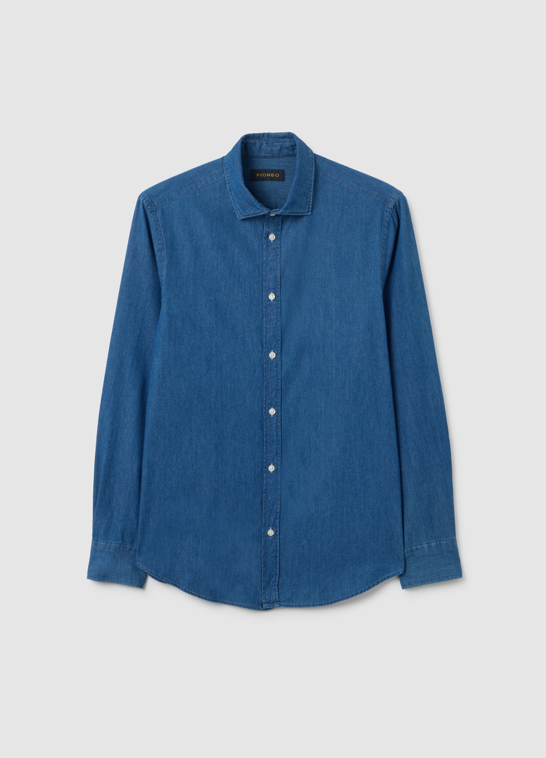 PIOMBO, Camicia Regular Fit In Denim, Uomo, Denim, Taglia: S