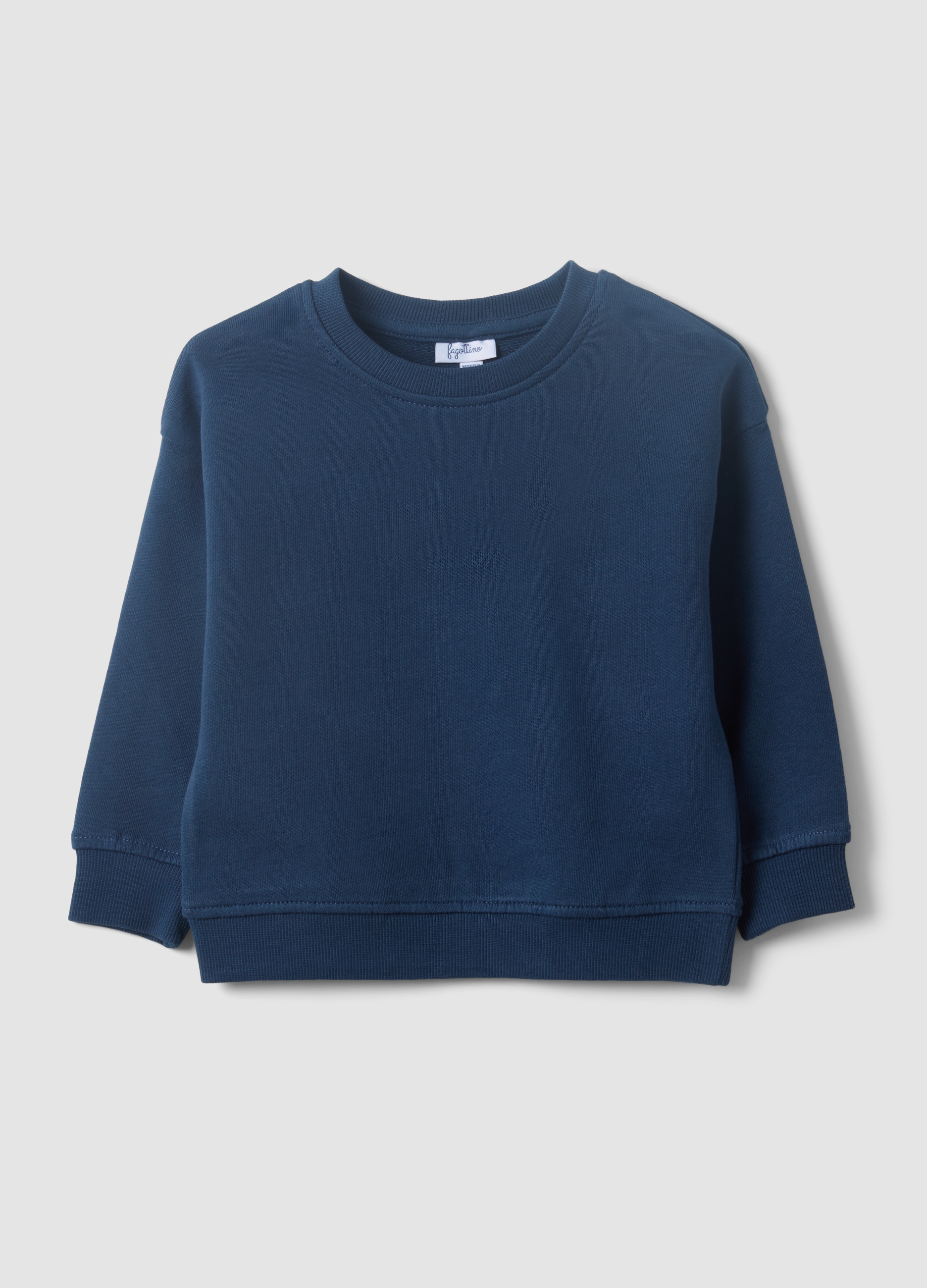 FAGOTTINO, Felpa Over Fit Blu In Puro Cotone Organico Per Bimbo, Bambino, Blu, Taglia: 12-18