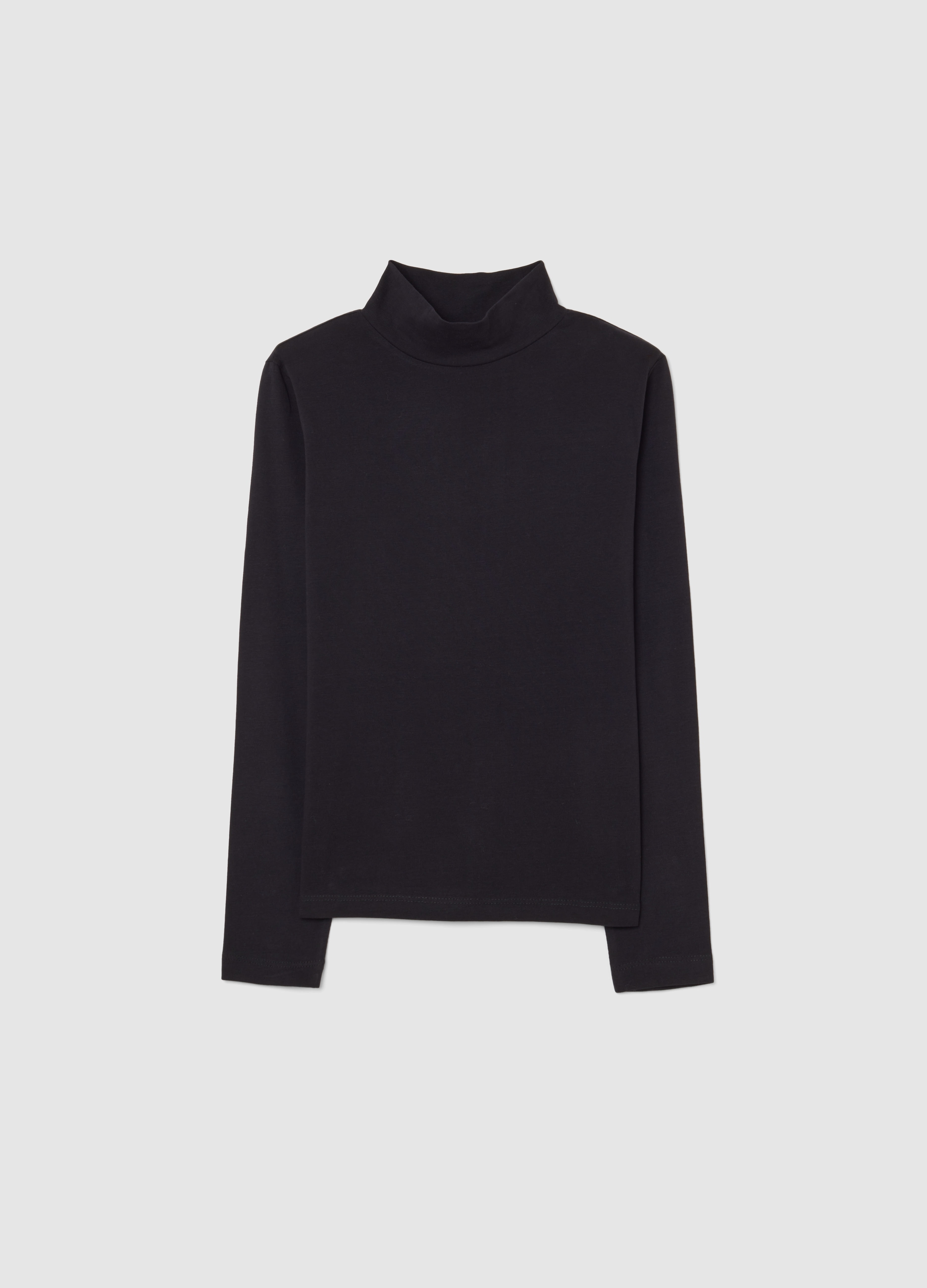 OVS KIDS, Maglia Nera Da Ragazza In Cotone Elasticizzato Regular Fit, Niña, Gunmetal, Talla: 14-15