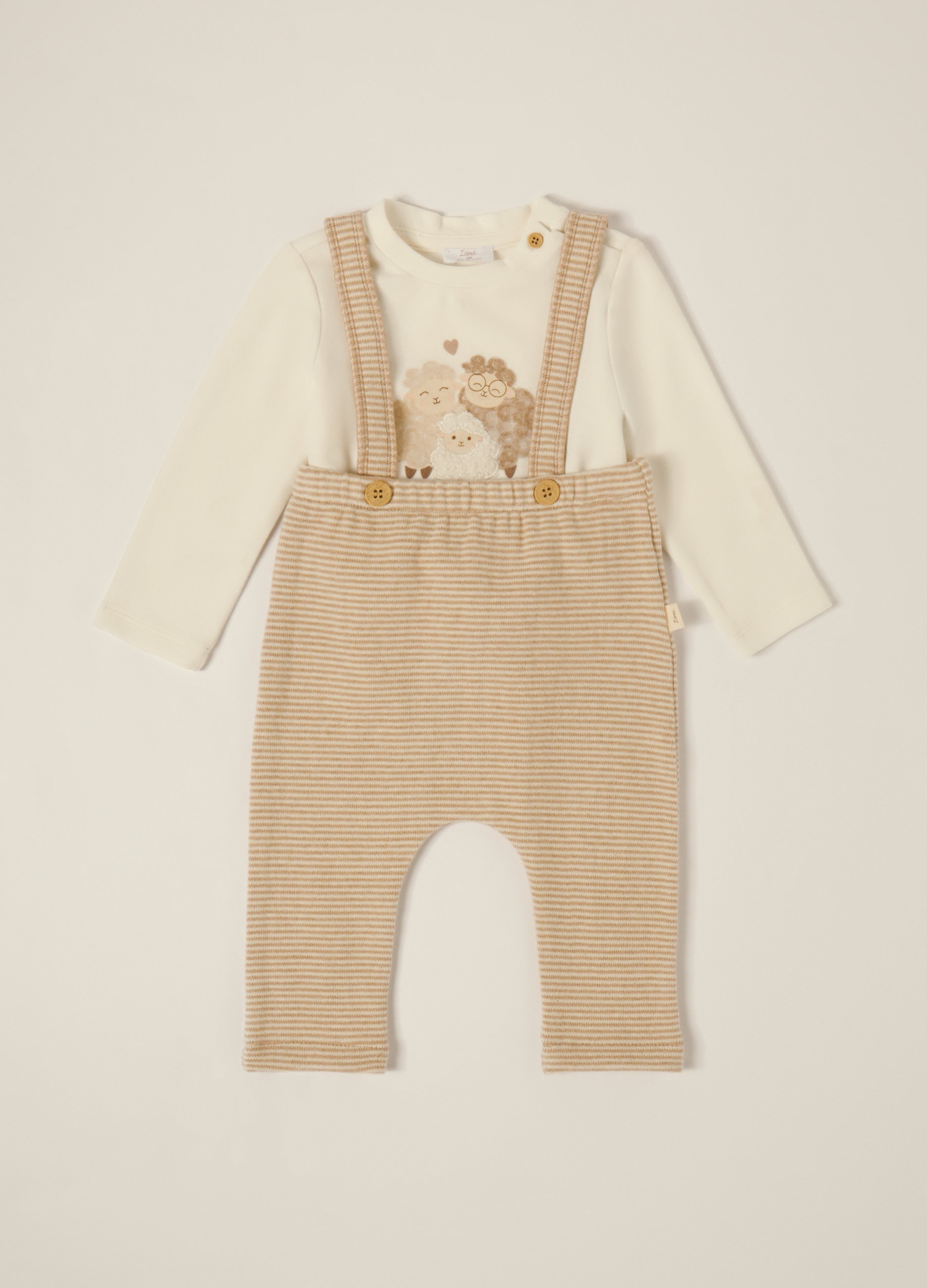 IANA, Set Bianco E Beige Per Neonato, Beige, Taglia: 1