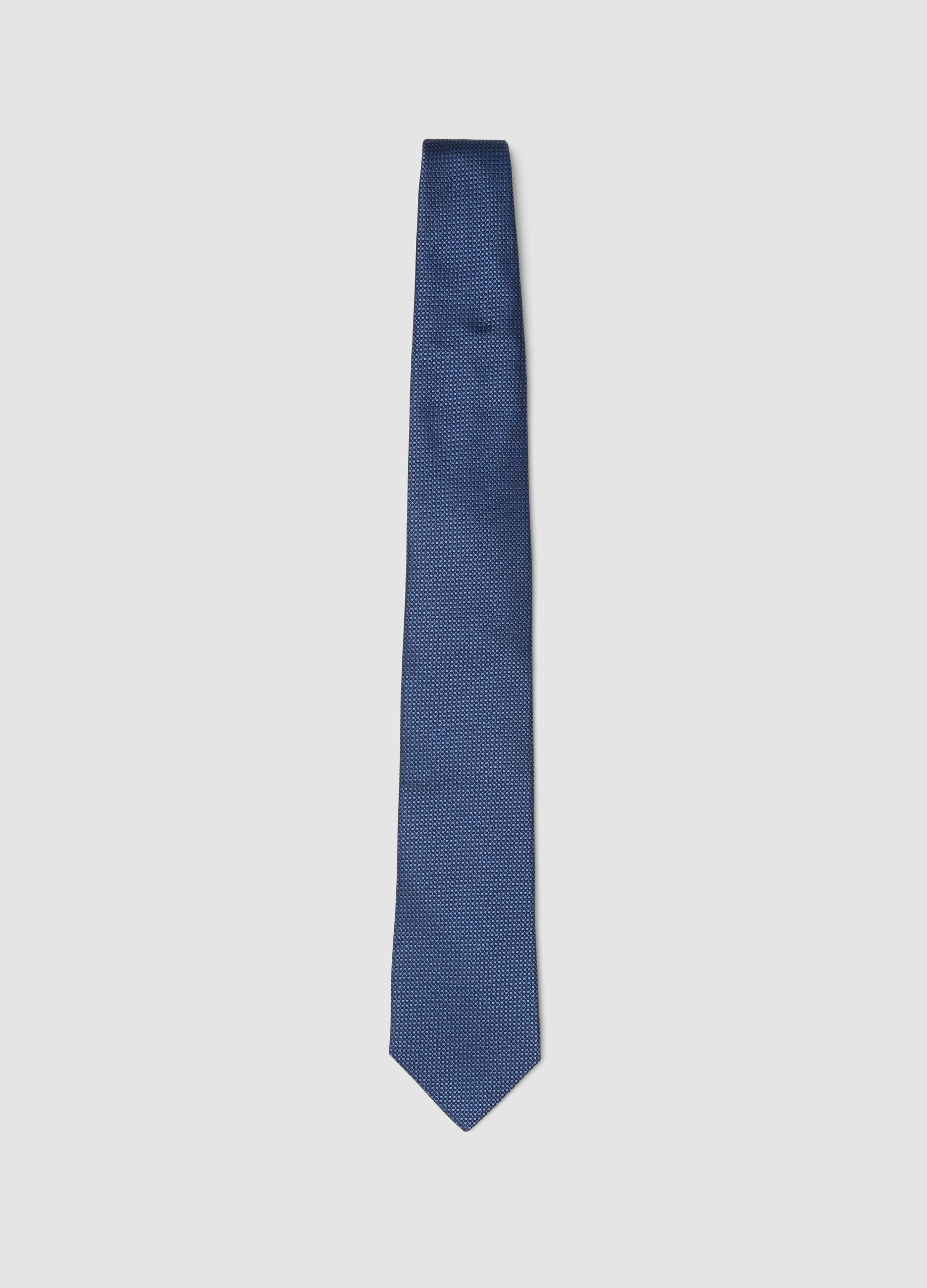 PIOMBO, Corbata De Seda Pura Con Cuadros Multicolor Ancho De 8 Cm, Hombre, Azul Cielo/Azul, Talla: FASUL