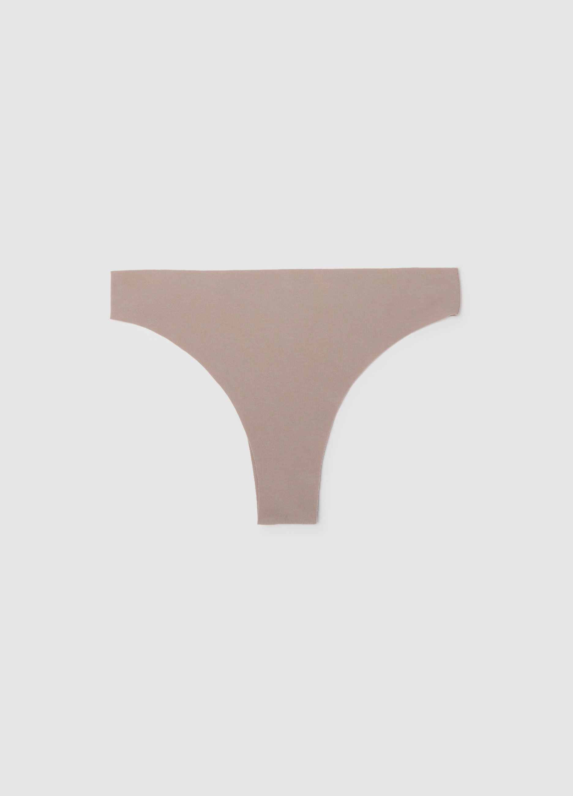 Slip Brasiliana In Cotone Elasticizzato Beige, Mujer, Beige Claro, Talla: 4