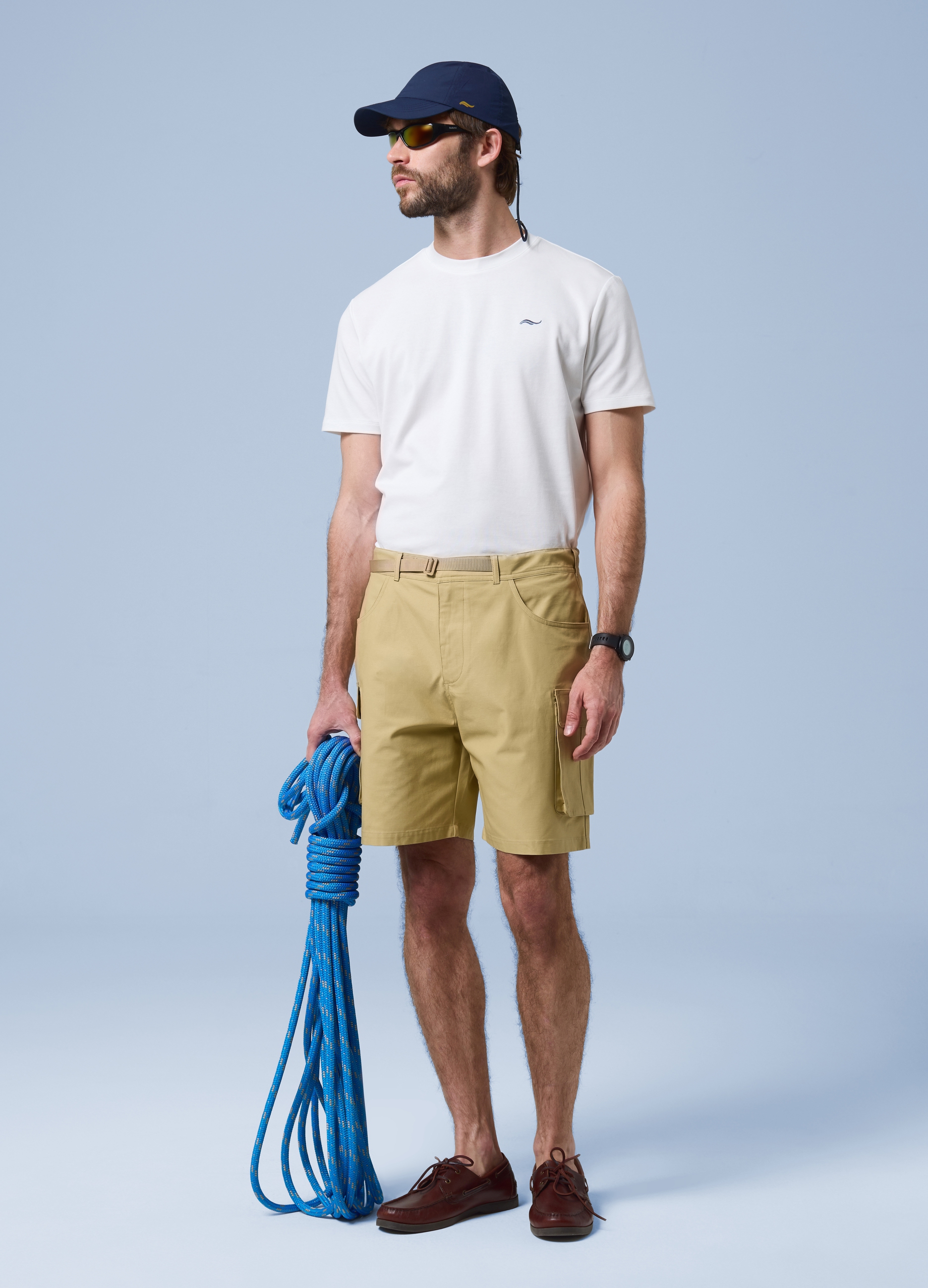 ALTAVIA, Bermuda Cargo Altavia Sailing Beige In Puro Cotone, Uomo, Beige, Taglia: M