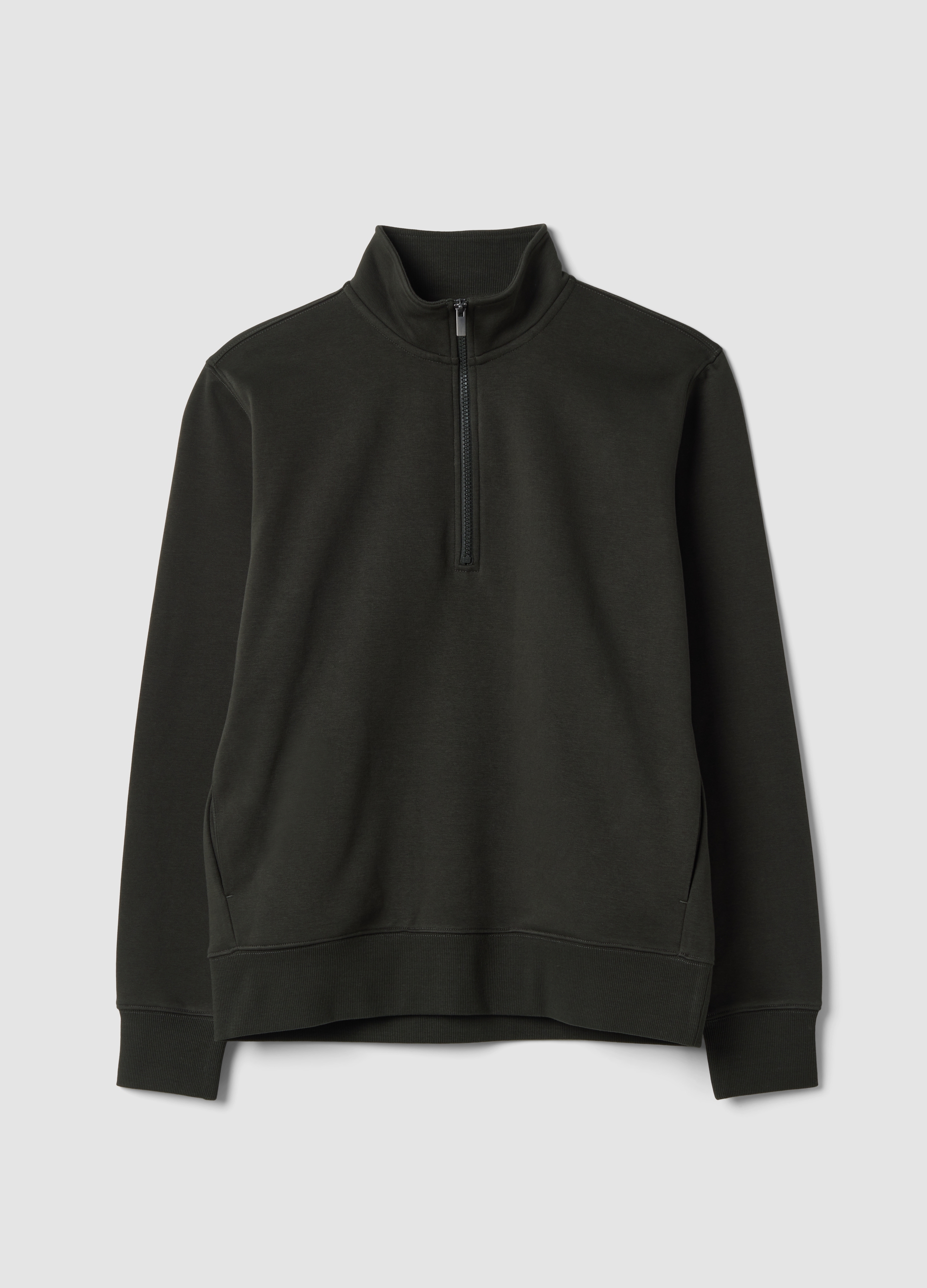 OVS, Half-zip Grigia In Misto Cotone A Girocollo, Uomo, Grigio, Taglia: L