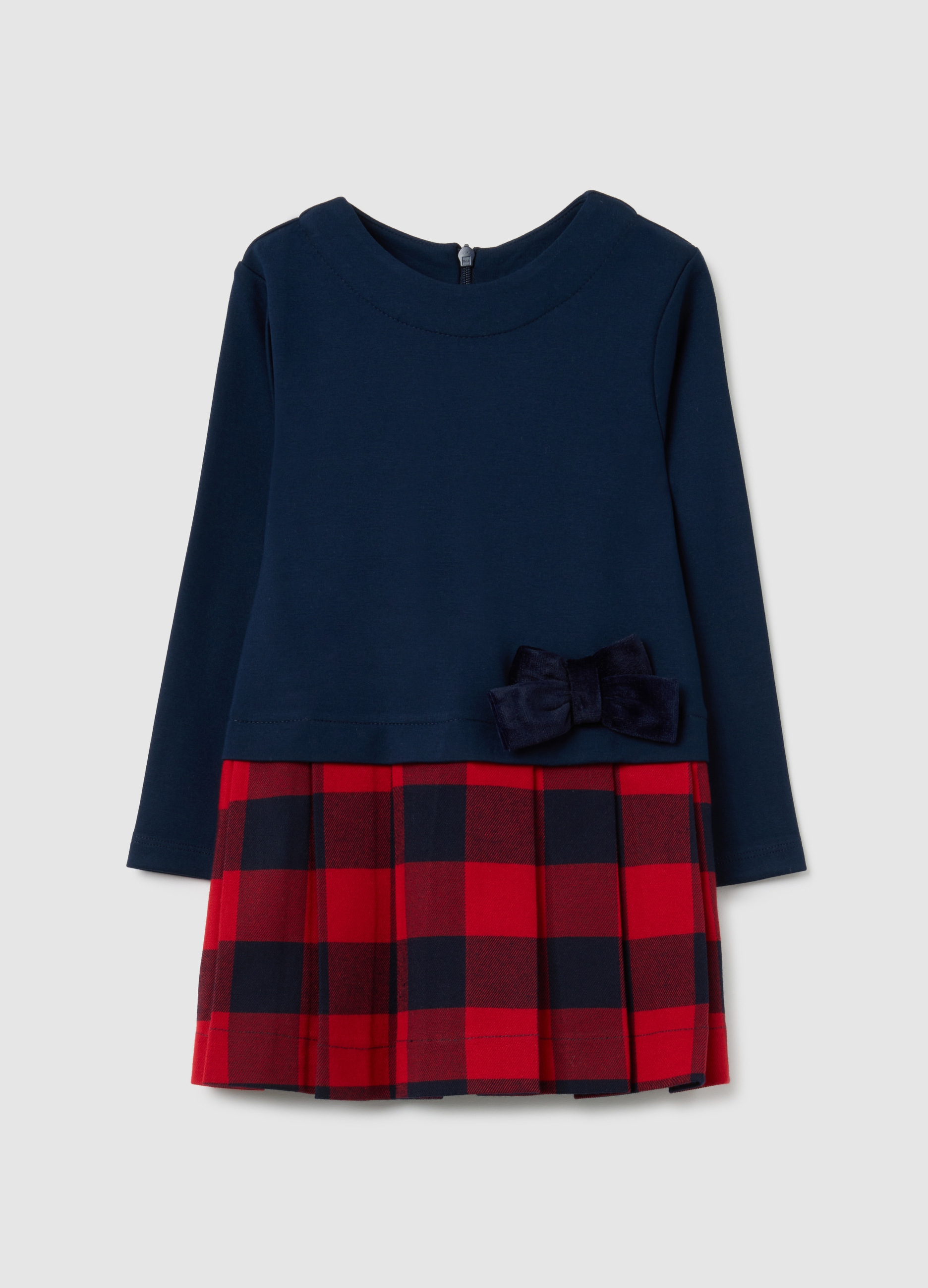 Vestido Para Niña En Mezcla Elástica Multicolor De Ajuste Regular, Niña, Azul/rojo, Talla: 18-24